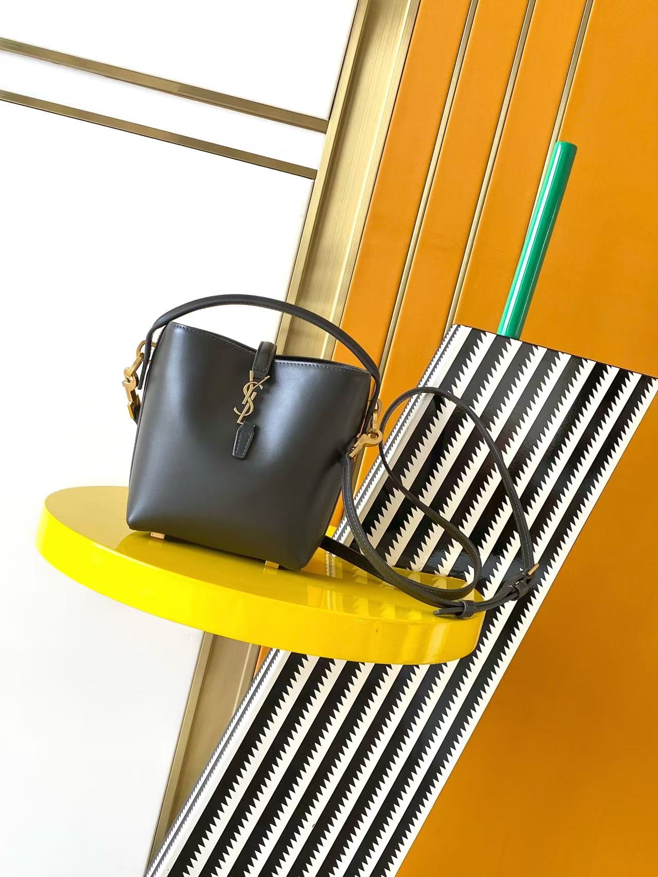 Yves Saint Laurent LE 37 Mini Smooth Leather Bucket Bag, Top Handle Bag 2 a1759414657362 3883