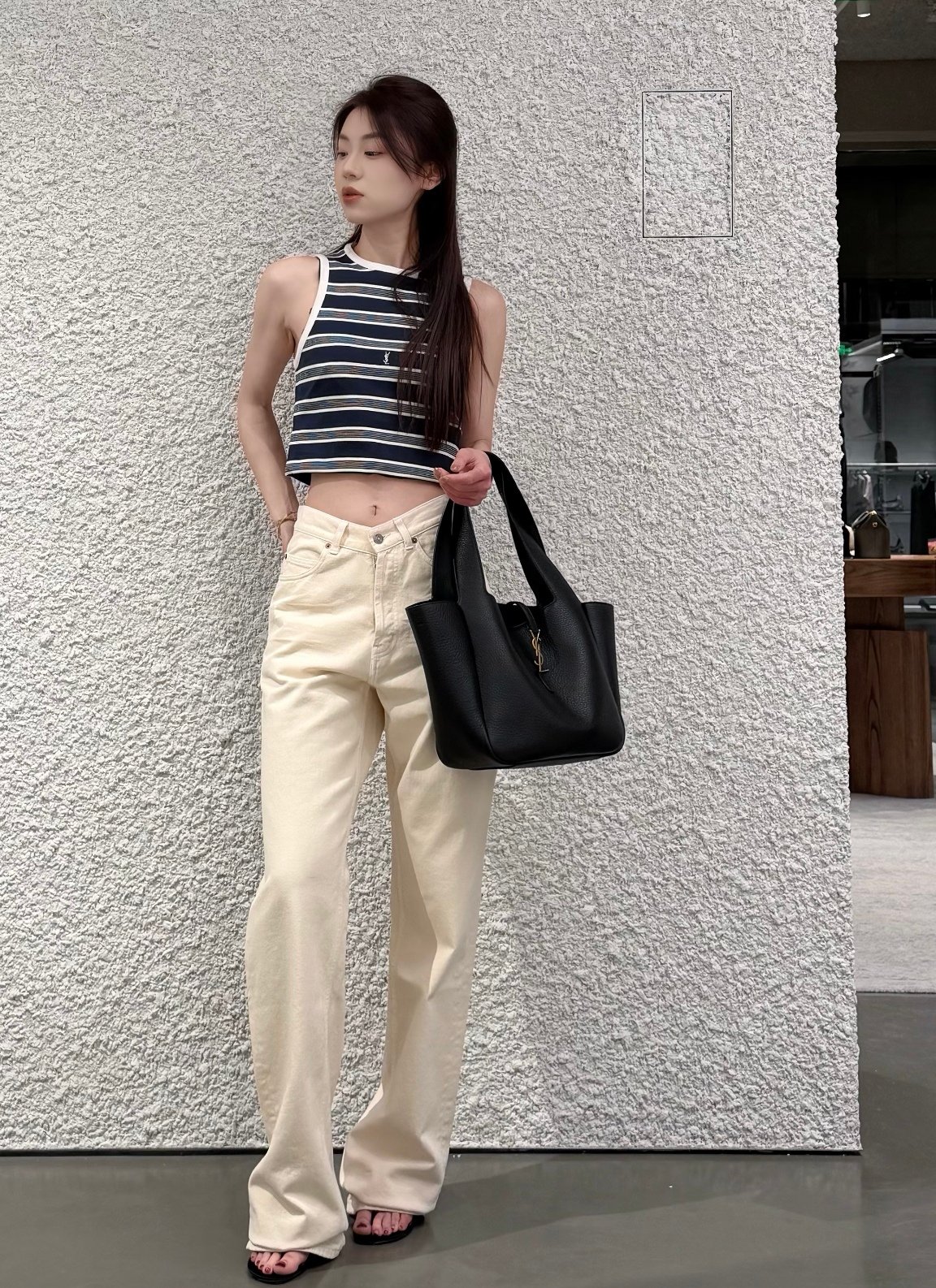NO:799350,[Love] New style [Love]!  The latest SLP 26NEW French distressed vanilla straight jeans. Size: S M L.,,loro piana,jeans,19860909[爱心]新款[爱心]！最新SLP 26NEW 法式做旧香草色直筒牛仔裤.尺码:S M L.,,loro piana,jeans,,Women's clothing