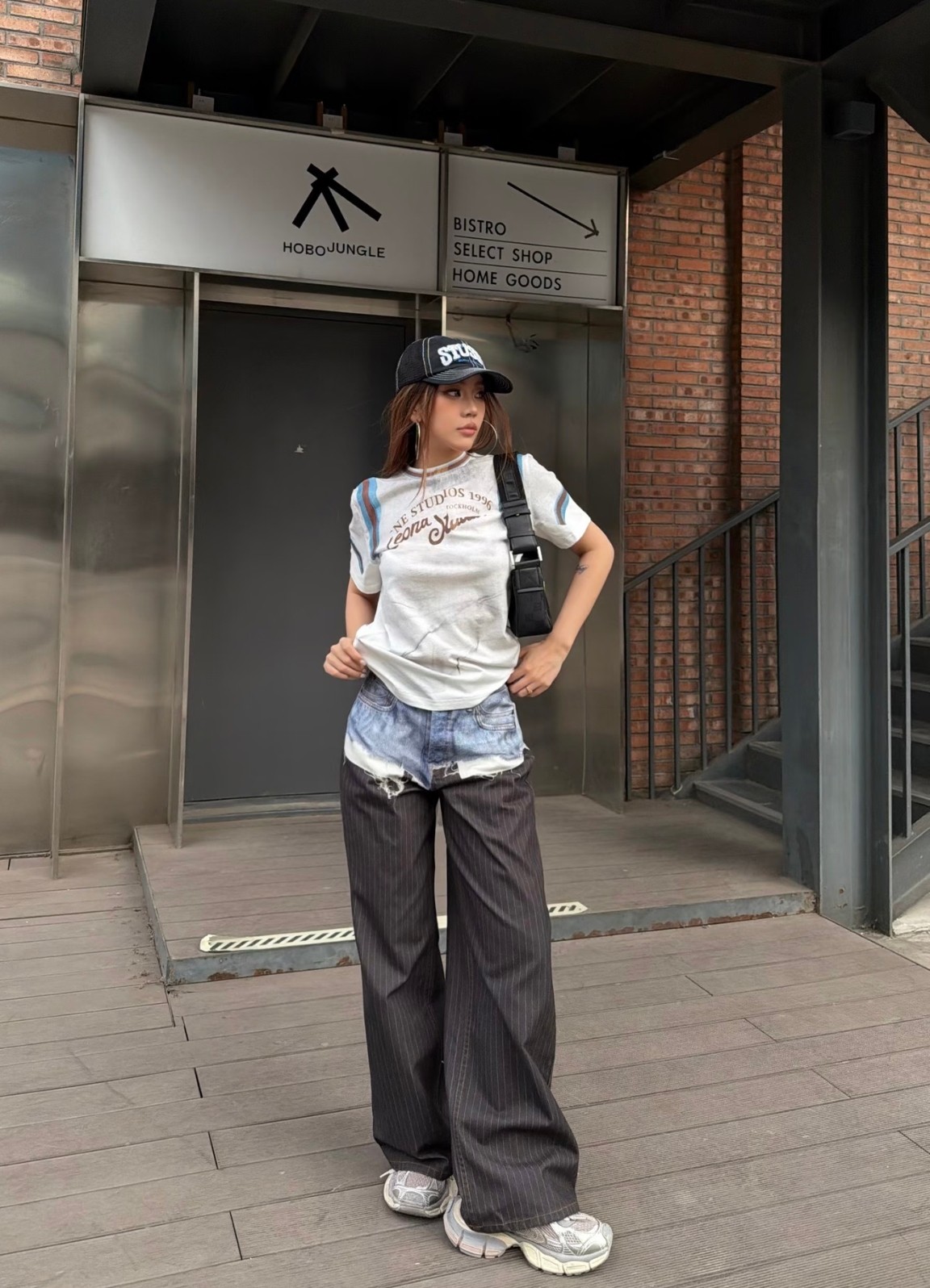 NO:799345,[Love] New style [Love]!  The latest ACNE 26NEW 3D printed trompe l'oeil denim patchwork striped trousers. Size SML.,,acne studios,19860909[爱心]新款[爱心]！最新ACNE 26NEW 3D打印错视牛仔拼接条纹西裤.尺码SML.,,acne studios,,Women's clothing
