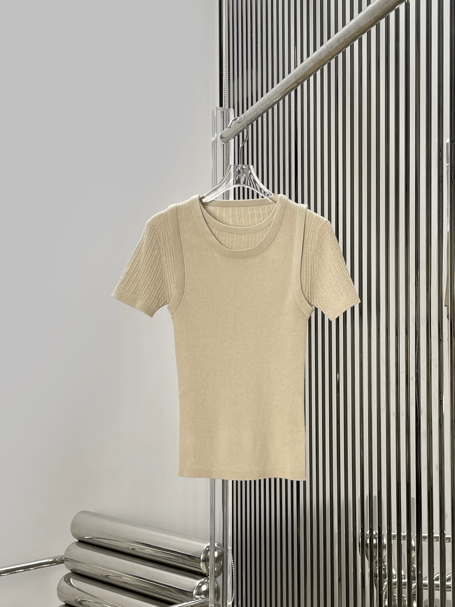 NO:833192,[Love] New style [Love]!  The latest ACNE 26NEW slim fit fake two-piece knitted short sleeves. Size SML.,,acne studios,T-shirt,19860909[爱心]新款[爱心]！最新ACNE 26NEW 修身假两件针织短袖.尺码SML.,,acne studios,T-shirt,,Women's clothing