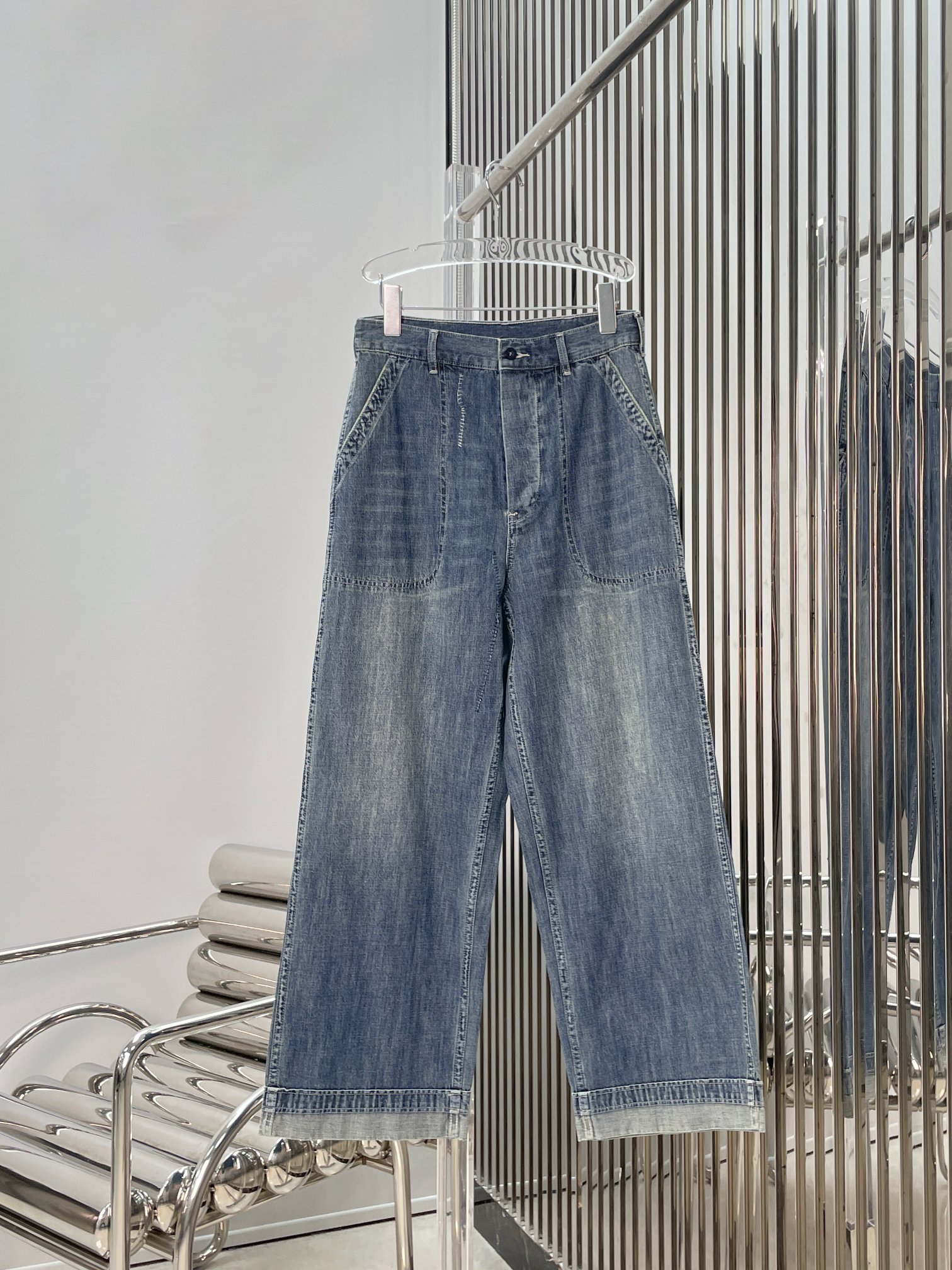 NO:885240,[Love] New style [Love]! The latest MM6 26NEW cuffed leg denim trousers. Size: XS SML.,,masion margiela,19860909[爱心]新款[爱心]!最新MM6 26NEW 翻边裤腿牛仔长裤.尺码:XS SML.,,masion margiela,,Women's clothing