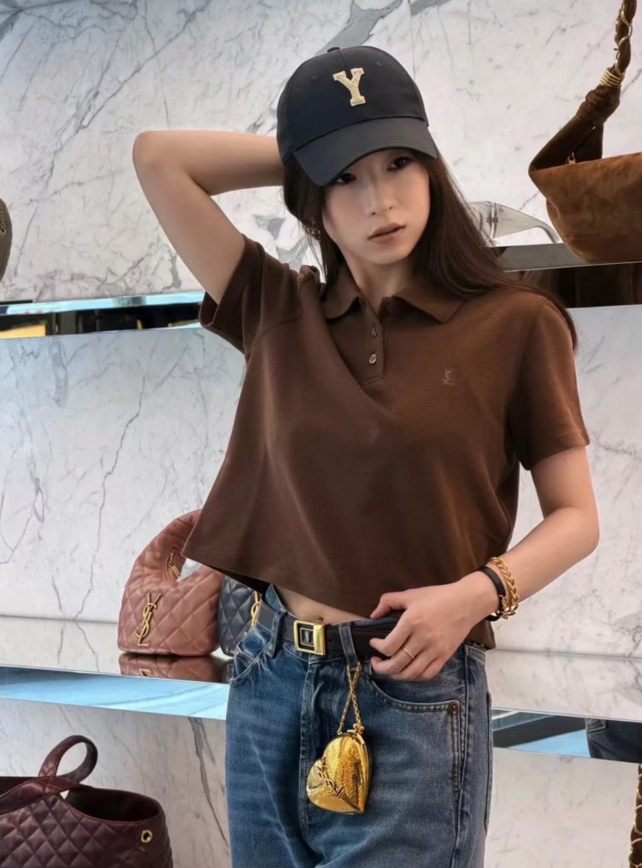 NO:909962,[Love] New style [Love]!  The latest SLP 26NEW Maillard style short-sleeved polo shirt. Size SML.l,, loro piana, T-shirt,19860909[爱心]新款[爱心]！最新SLP 26NEW 美拉德气质短袖polo衫上衣.尺码SML.l,,loro piana,T-shirt,,Women's clothing