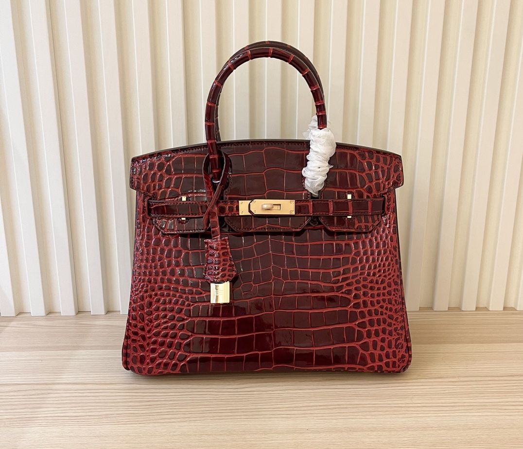 Hermes Birkin Bags Handbags Top Grade
 Burgundy Red White Gold Hardware