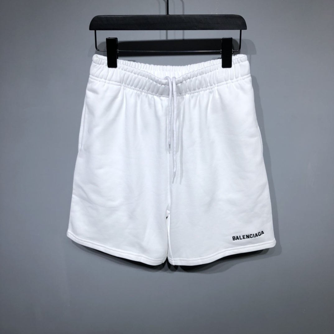 Balenciaga Abbigliamento Pantaloni Corti Nero Khaki Bianco Ricamo Unisex Cotone pettinato Collezione Primavera/Estate Casual