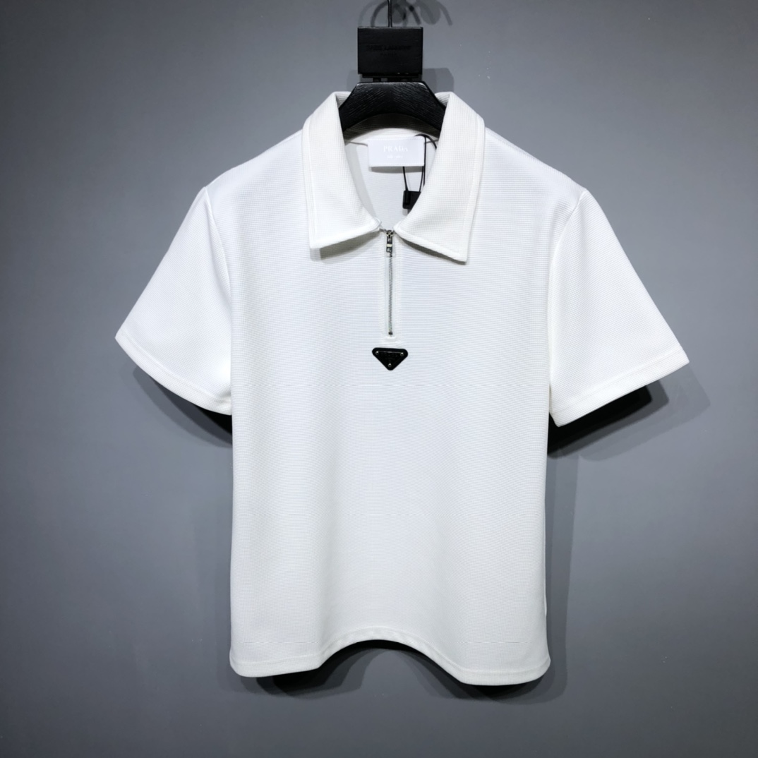 Prada Bene
 Abbigliamento Polo Nero Bianco Unisex Cotone Collezione Primavera/Estate