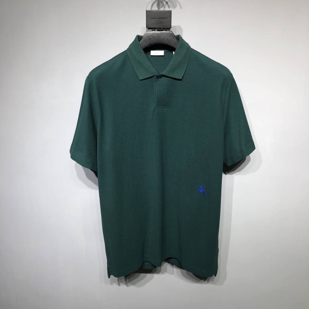 Burberry Abbigliamento Polo T-Shirt Nero Verde Bianco Giallo Ricamo Unisex Cotone Panno a maglia Collezione Primavera Maniche corte