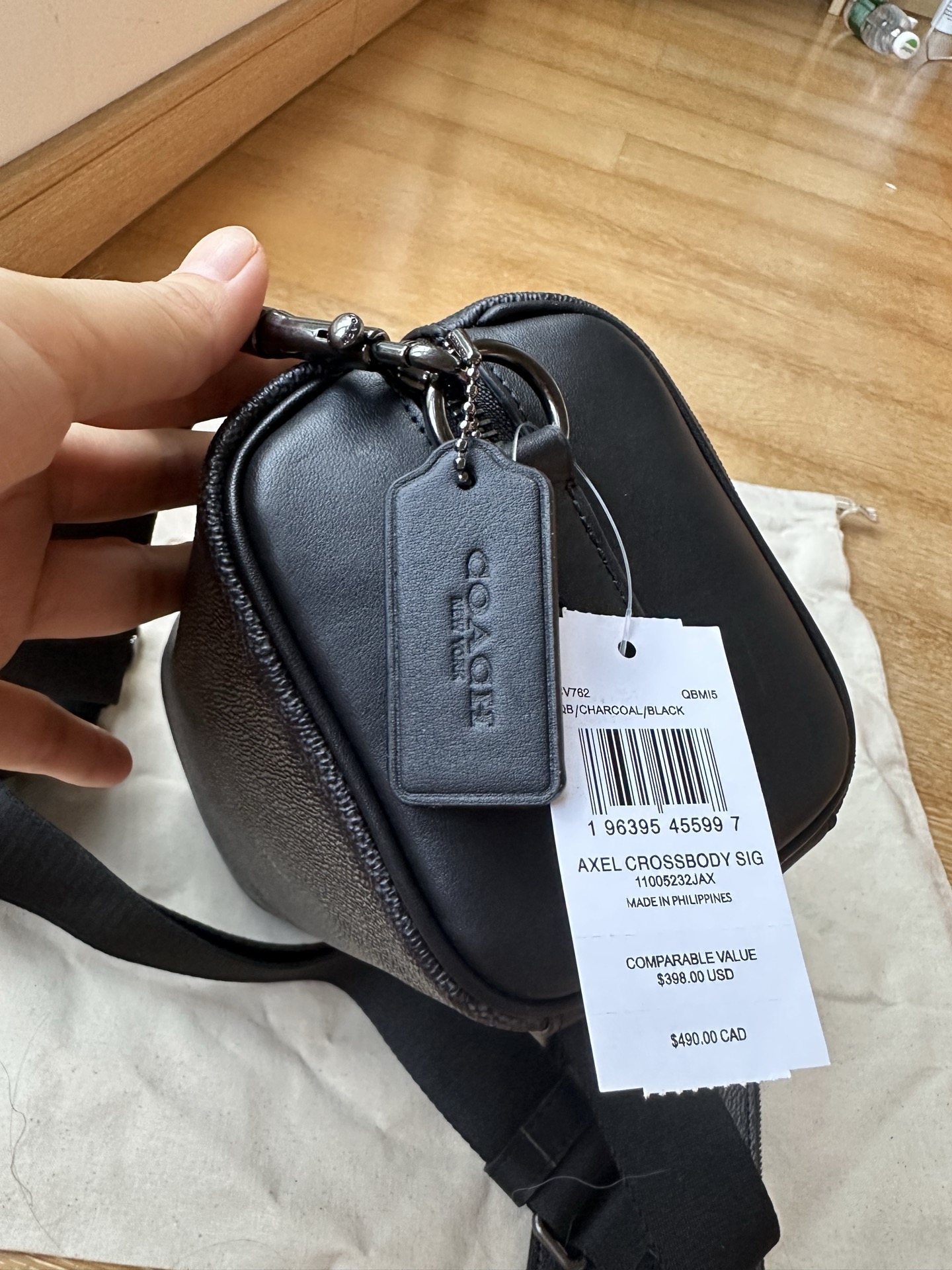 Coach 纯 Coach蔻驰 CV762 AXEL系列二合一 相机包斜挎包邮差包 头层牛皮配新版暗标徽章PVC老花料材质
