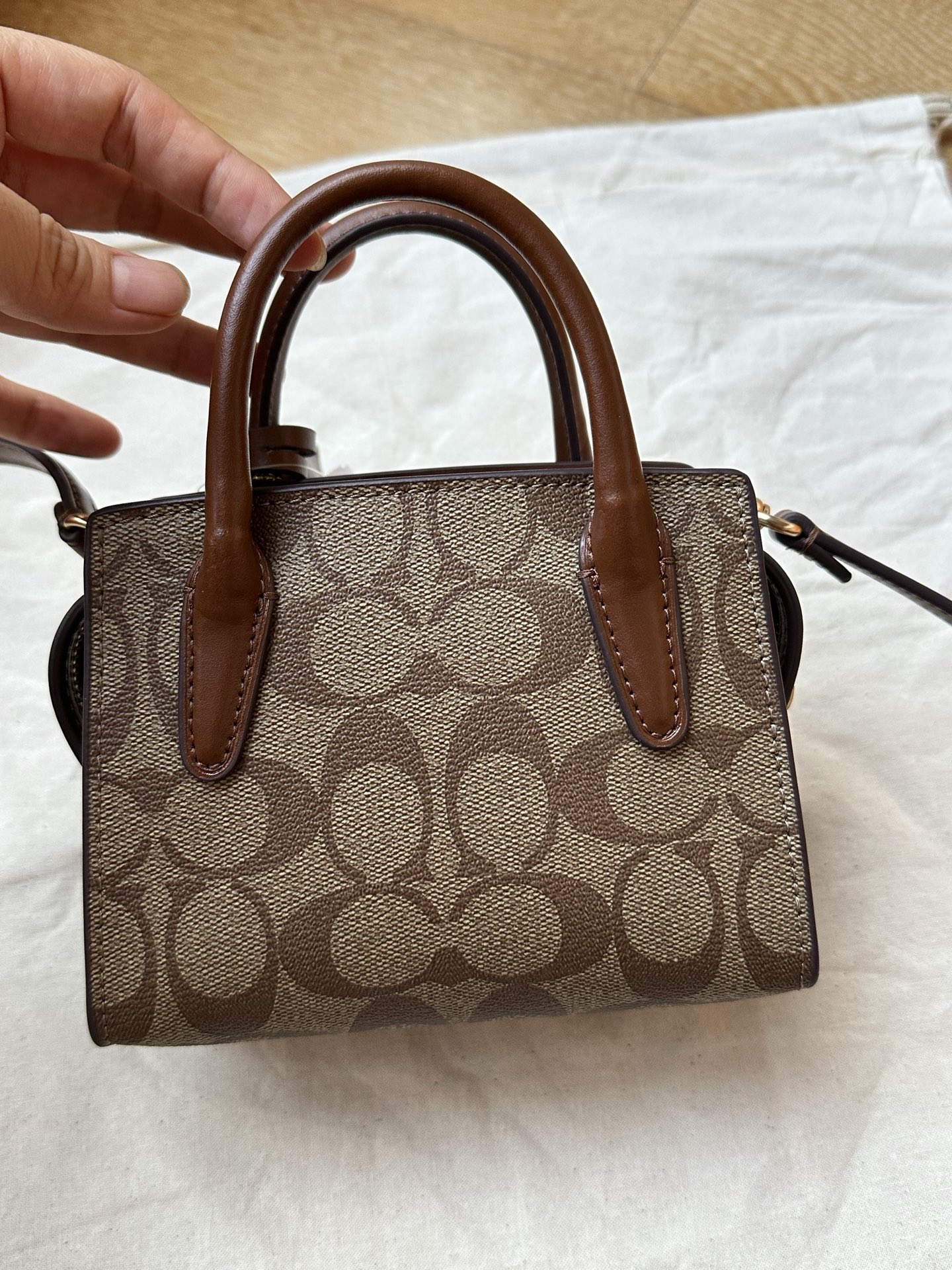 Coach ～纯原Coach蔻驰 CO975 Andrea迷你系列手提单肩斜挎包 老花料PVC配头层牛皮