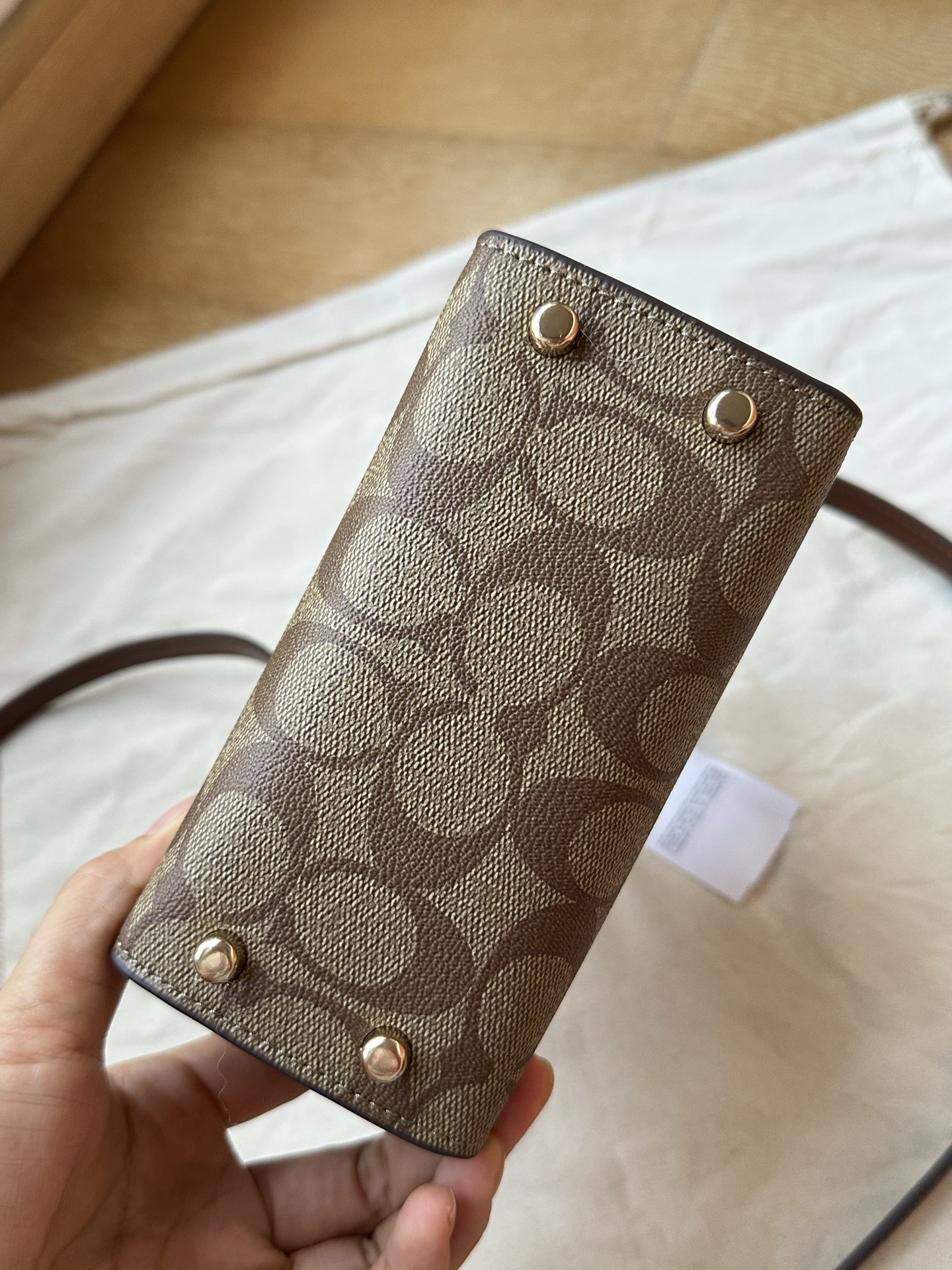 Coach ～纯原Coach蔻驰 CO975 Andrea迷你系列手提单肩斜挎包 老花料PVC配头层牛皮