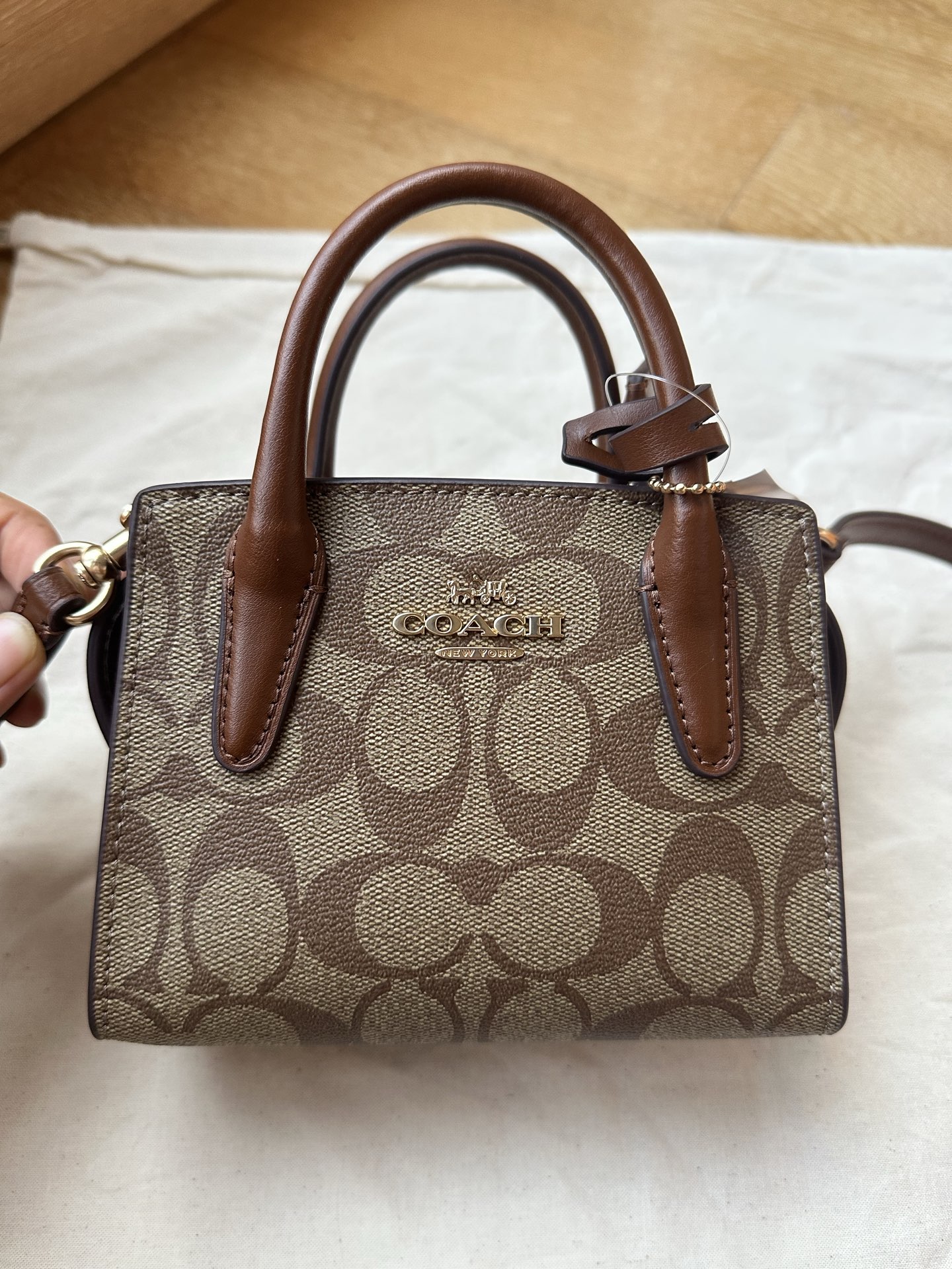 Coach ～纯原Coach蔻驰 CO975 Andrea迷你系列手提单肩斜挎包 老花料PVC配头层牛皮