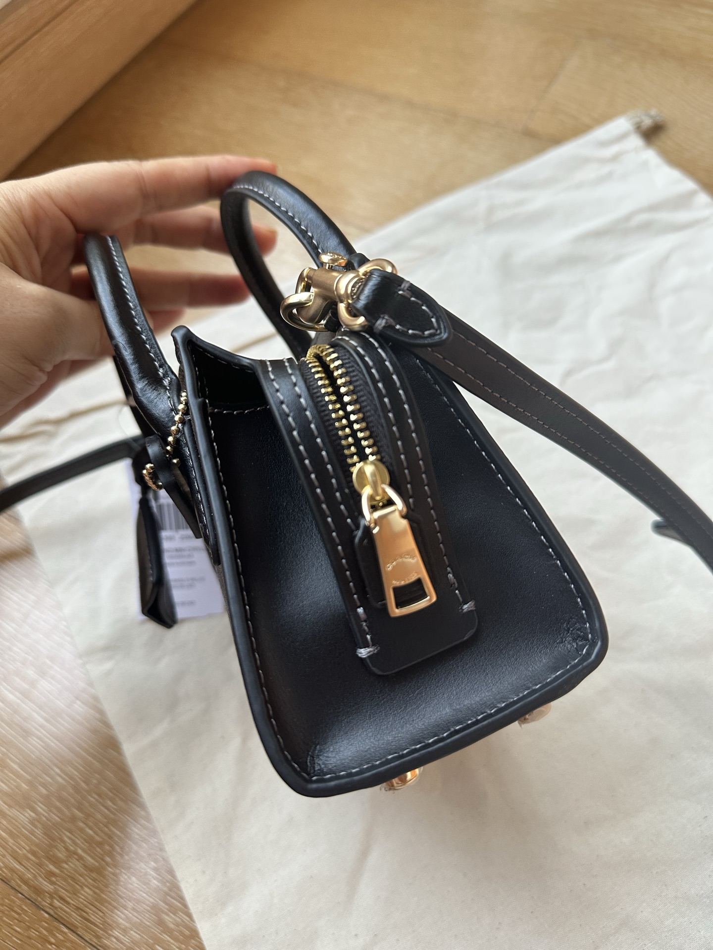 Coach ～纯原Coach蔻驰 CM304 Andrea迷你系列手提单肩斜挎包 老花料PVC配头层牛皮