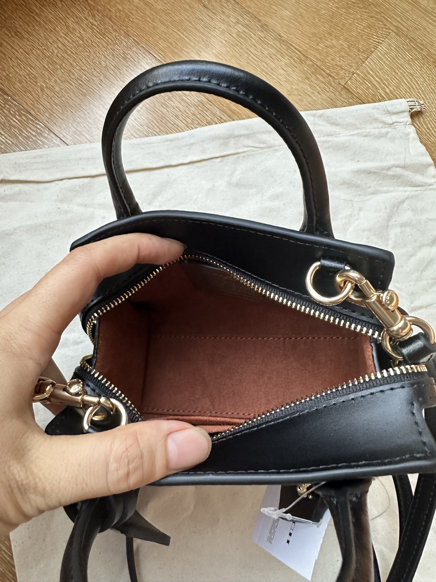 Coach ～纯原Coach蔻驰 CM304 Andrea迷你系列手提单肩斜挎包 老花料PVC配头层牛皮