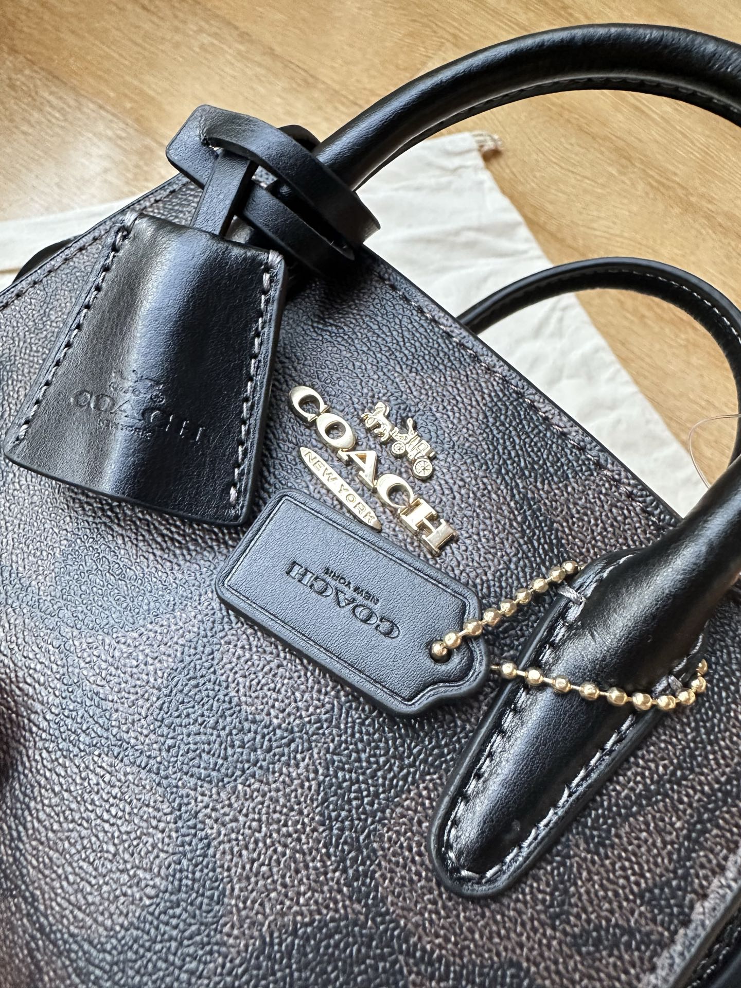 Coach ～纯原Coach蔻驰 CO975 Andrea迷你系列手提单肩斜挎包 老花料PVC配头层牛皮