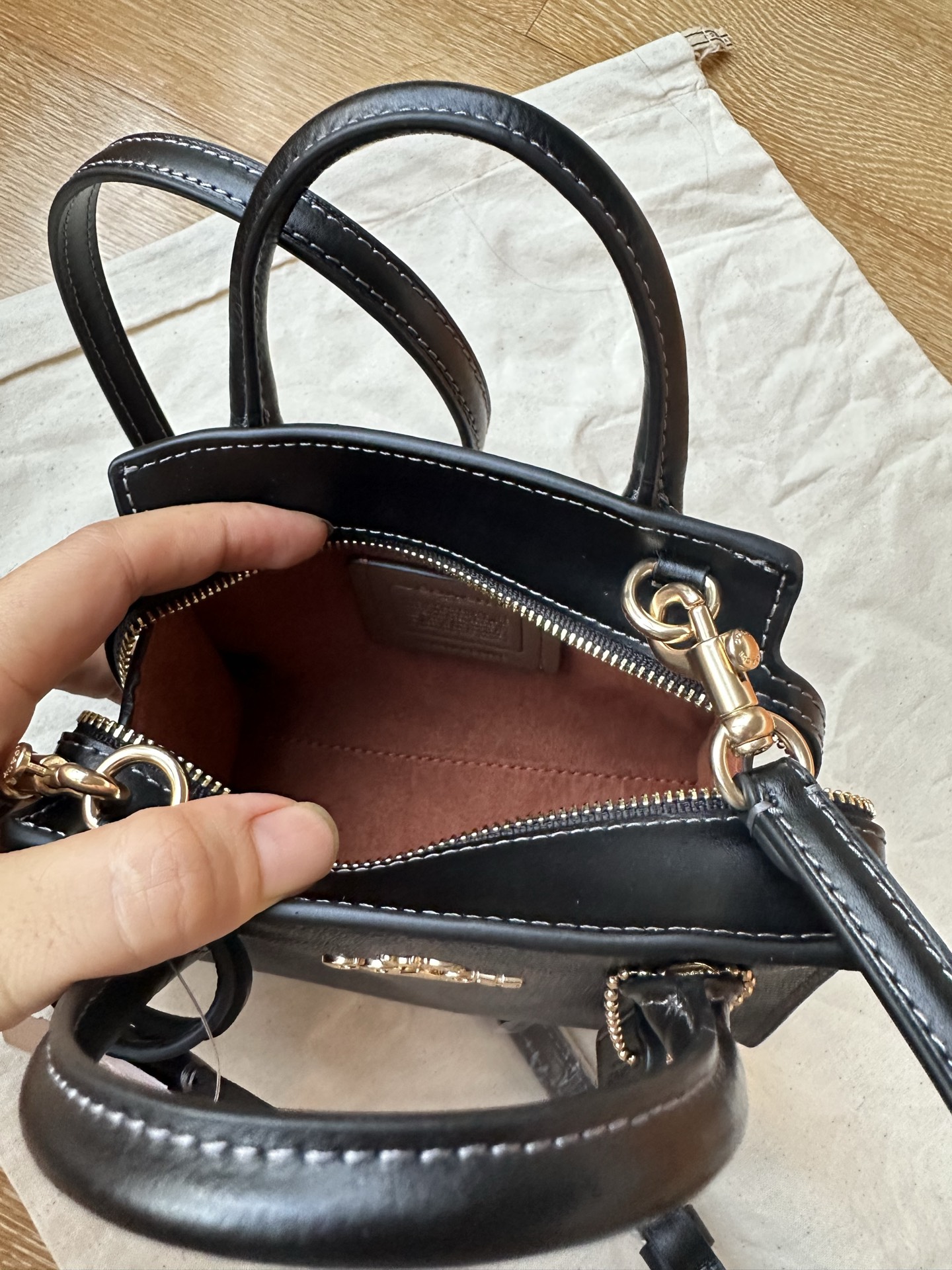 Coach ～纯原Coach蔻驰 CO975 Andrea迷你系列手提单肩斜挎包 老花料PVC配头层牛皮