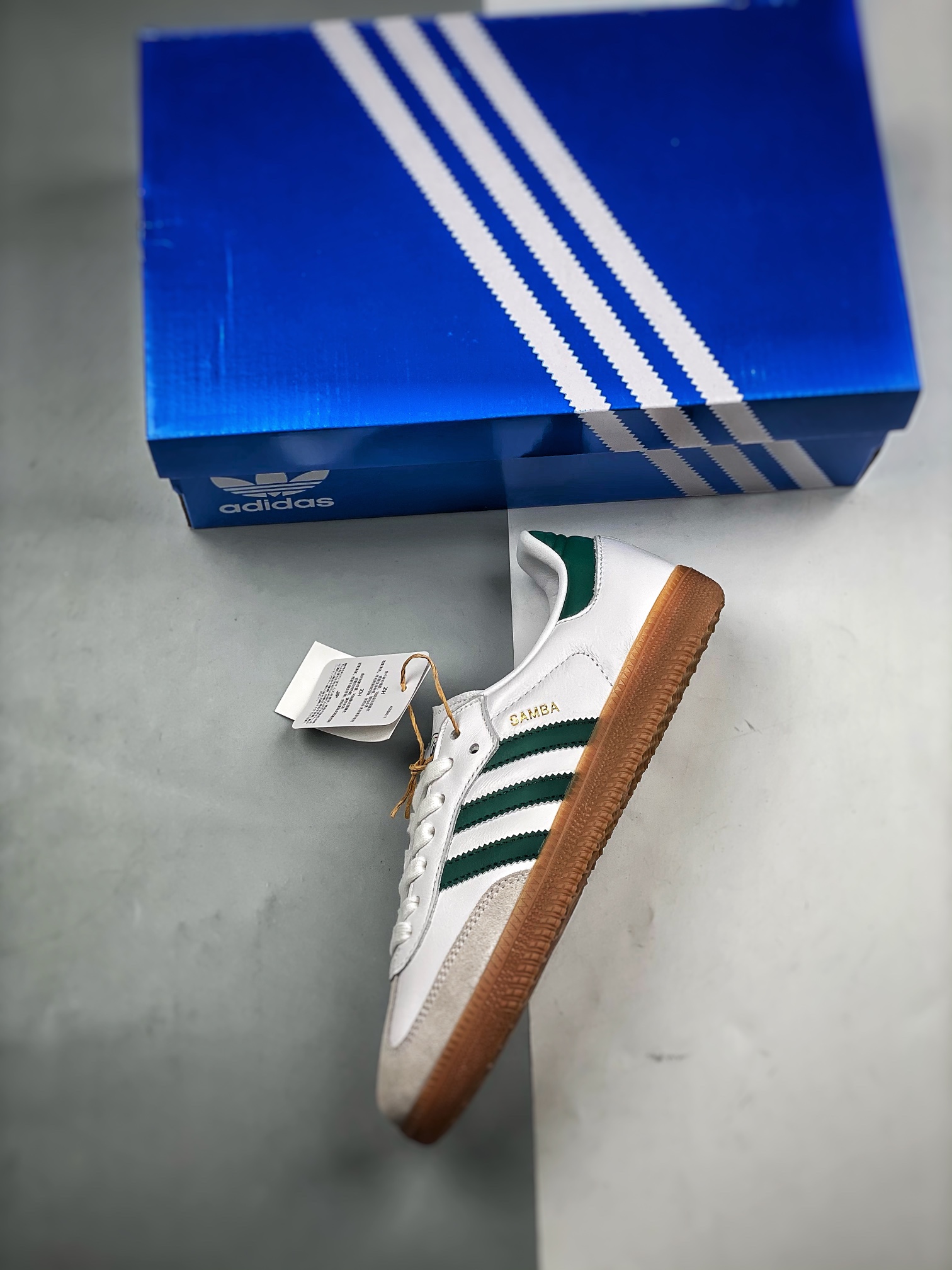 AdidasOriginalSambaOG白绿桑巴低帮休闲板鞋货号HQ7036全新高端零售平台专供品质出