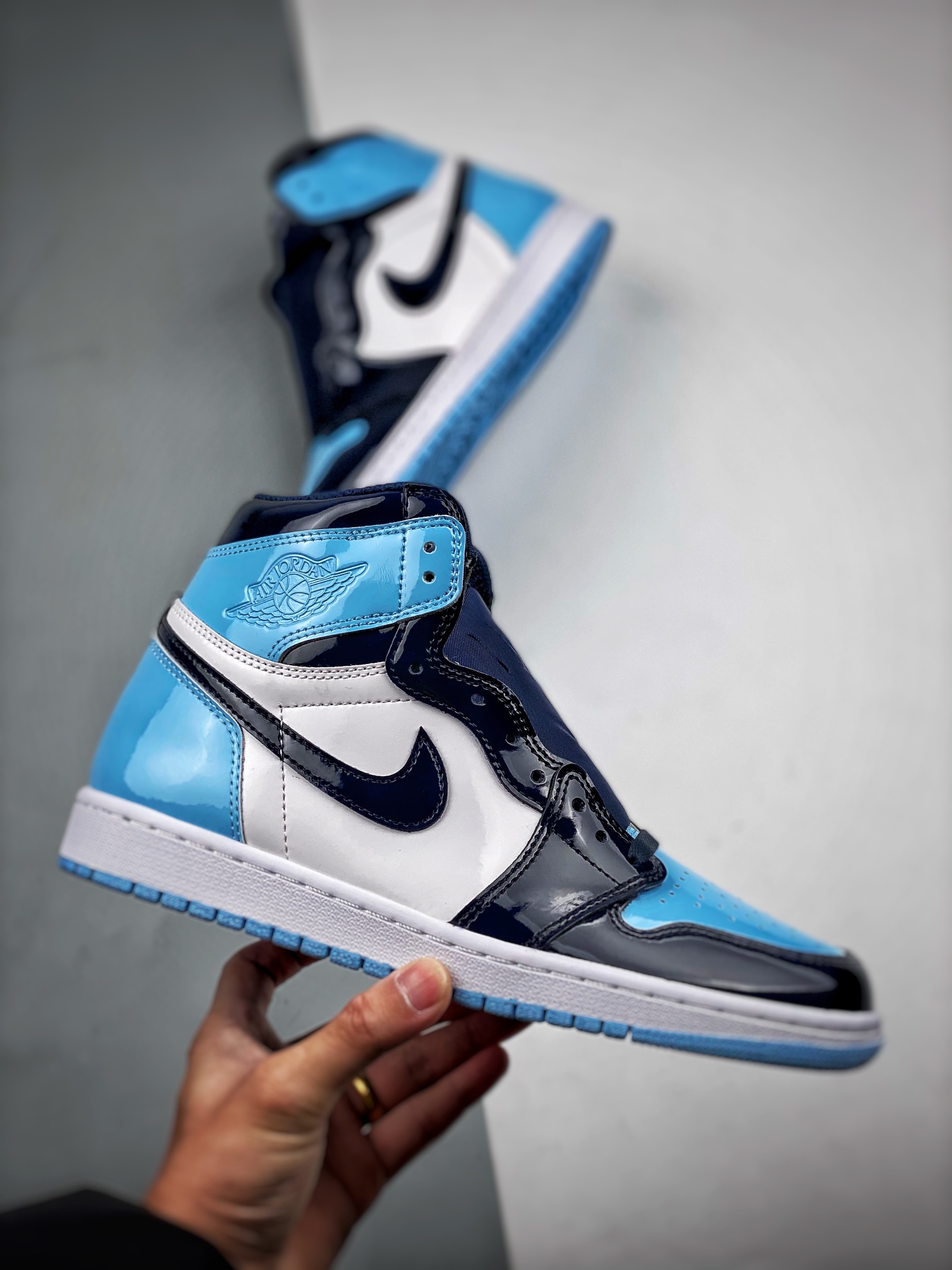 aj1北卡蓝漆皮尺码36-47.5总裁S2版出品-AirJordan1AllStarAJ1北卡蓝漆皮全明