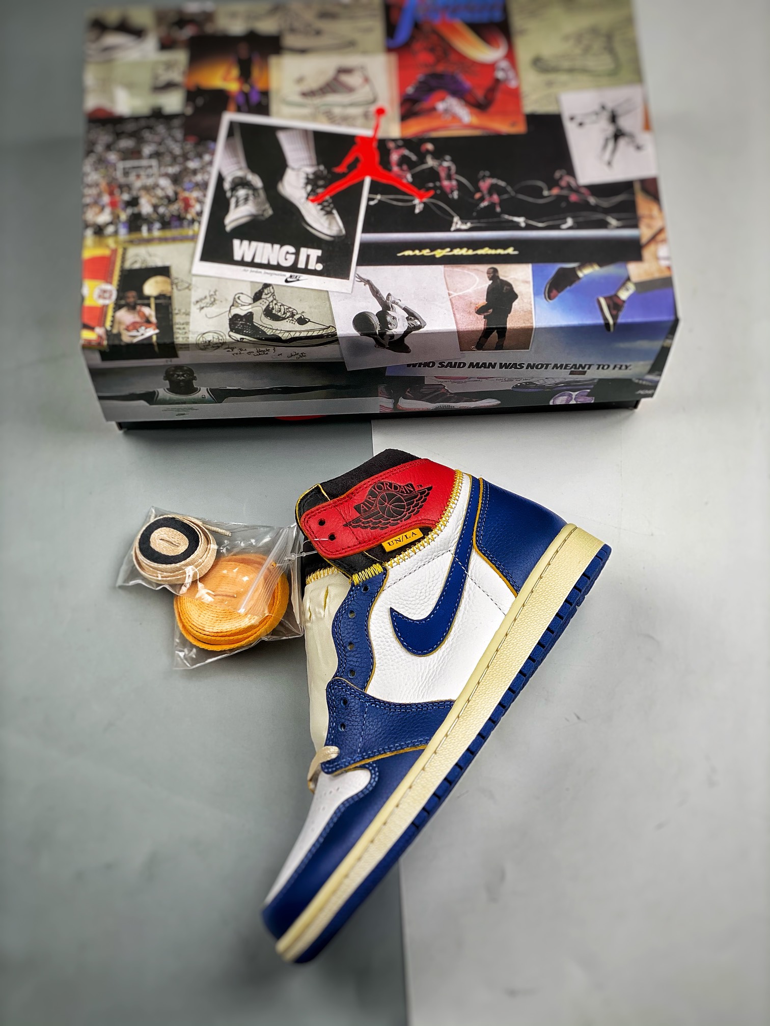 AJ1un拼接蓝尺码40-47.5总裁S2版出品-UnionxAirJordan1RetroHighOG