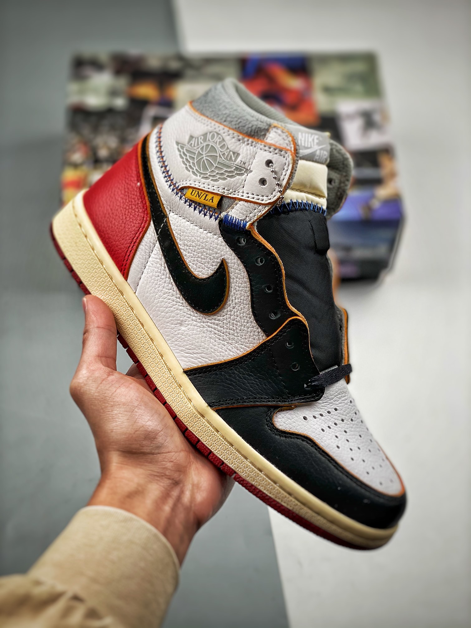 AJ1UN黑脚趾拼接尺码40-47.5总裁S2版出品-UnionxAirJordan1黑脚趾拼接BV13