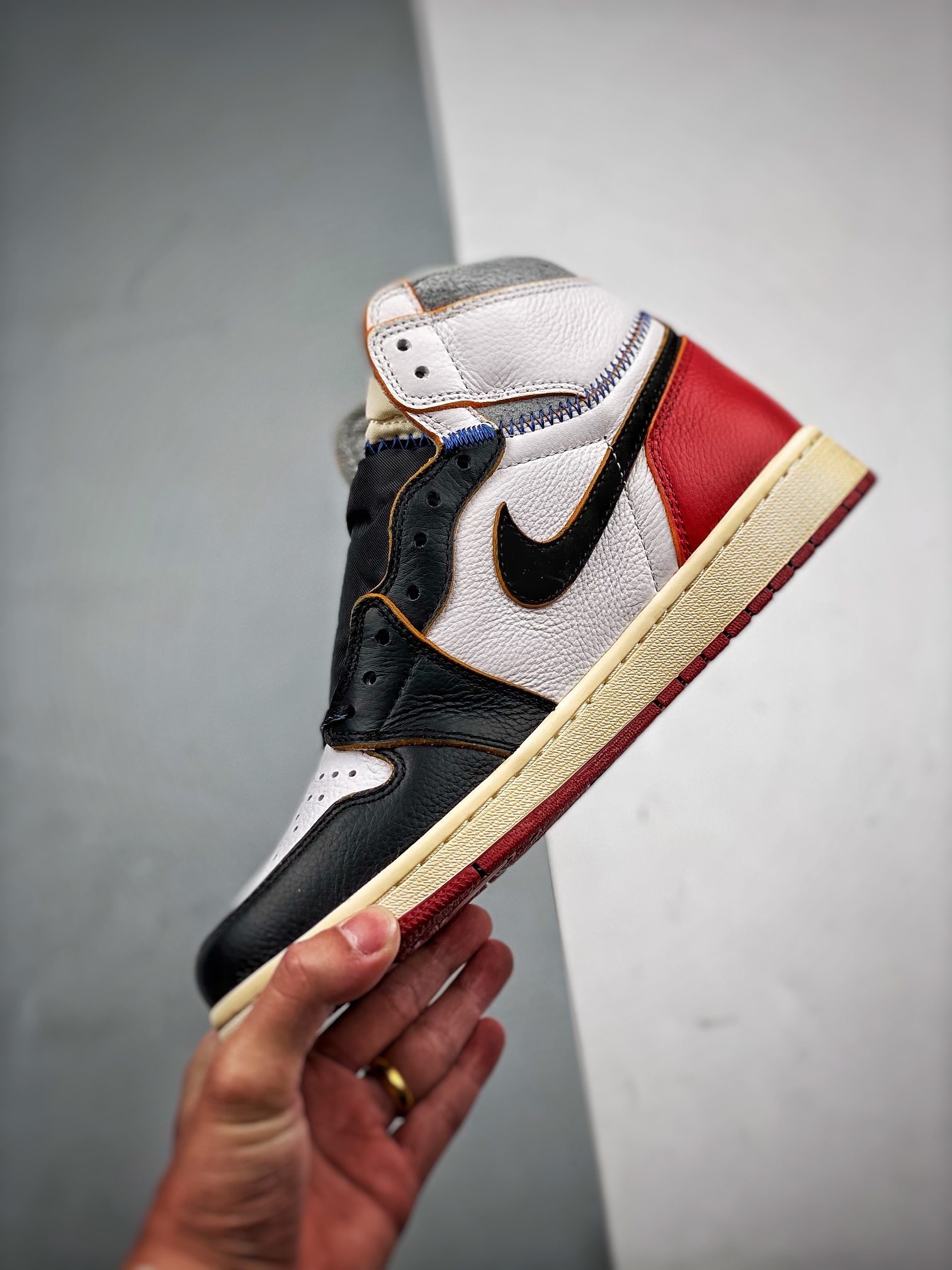 AJ1UN黑脚趾拼接尺码40-47.5总裁S2版出品-UnionxAirJordan1黑脚趾拼接BV13