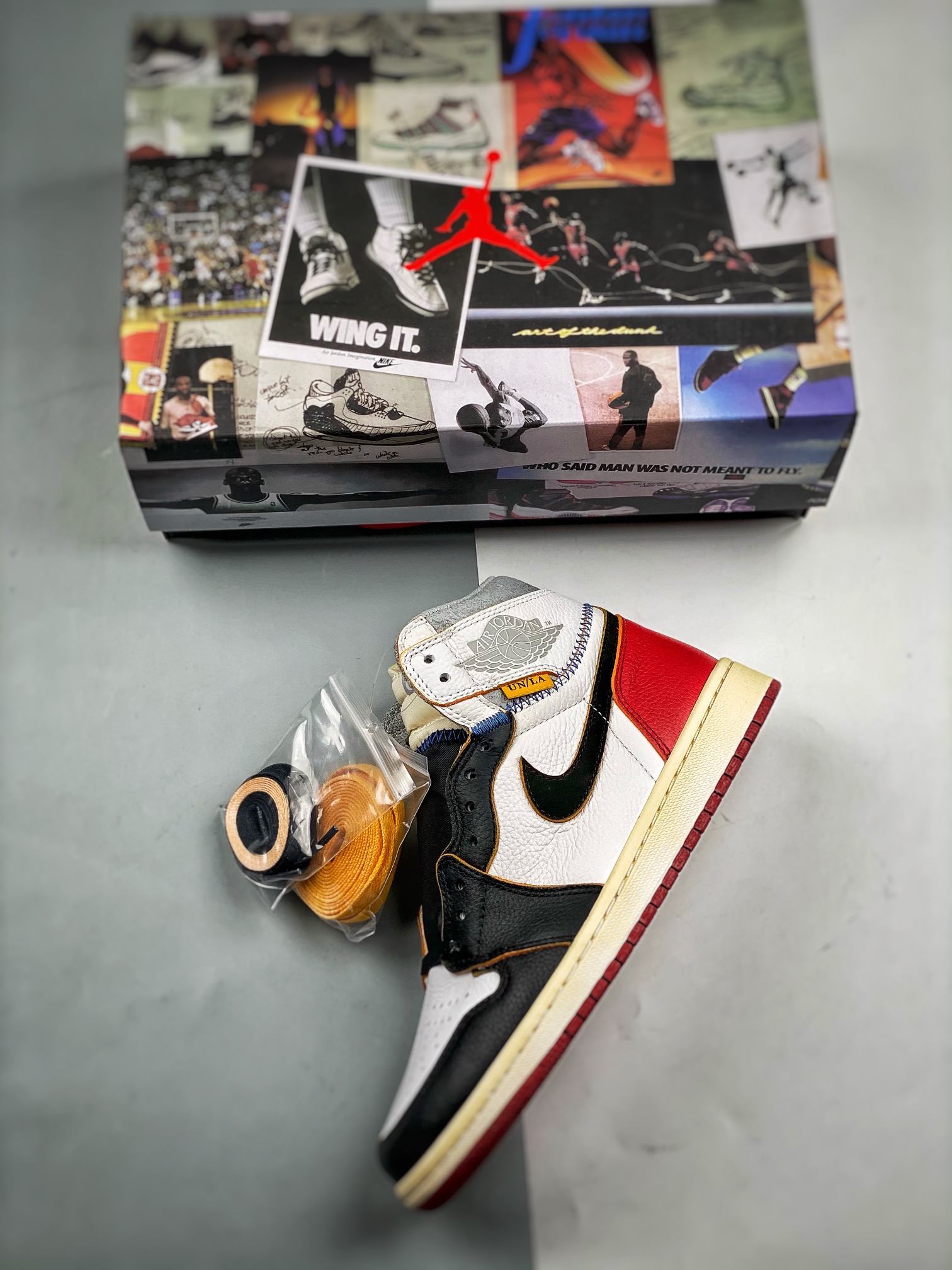 AJ1UN黑脚趾拼接尺码40-47.5总裁S2版出品-UnionxAirJordan1黑脚趾拼接BV13