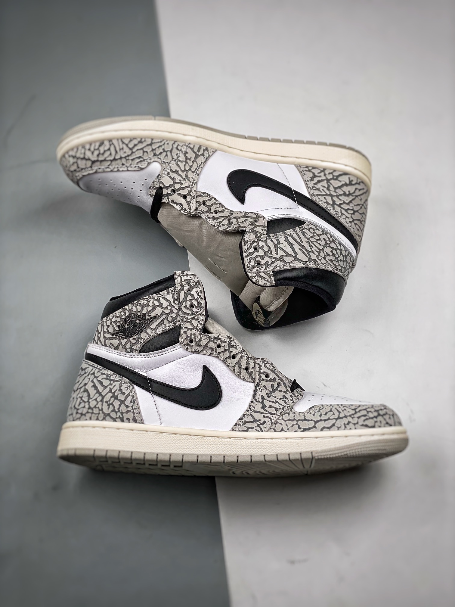 AJ1白黑鞋码40-47.5总裁S2版出品-AirJordan1HighOG“WhiteCement”爆