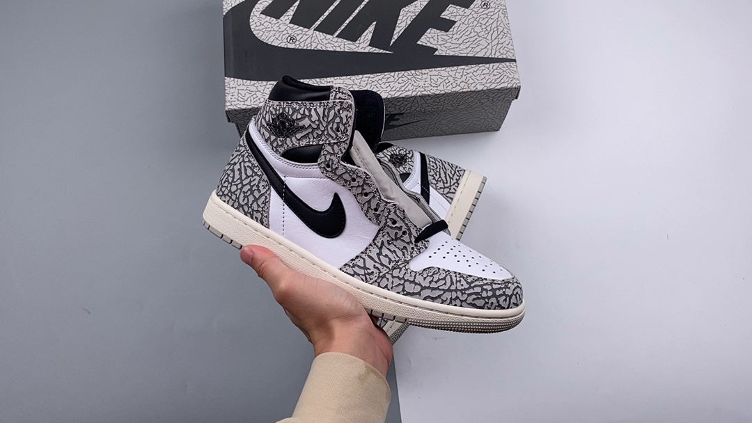 AJ1白黑鞋码40-47.5总裁S2版出品-AirJordan1HighOG“WhiteCement”爆