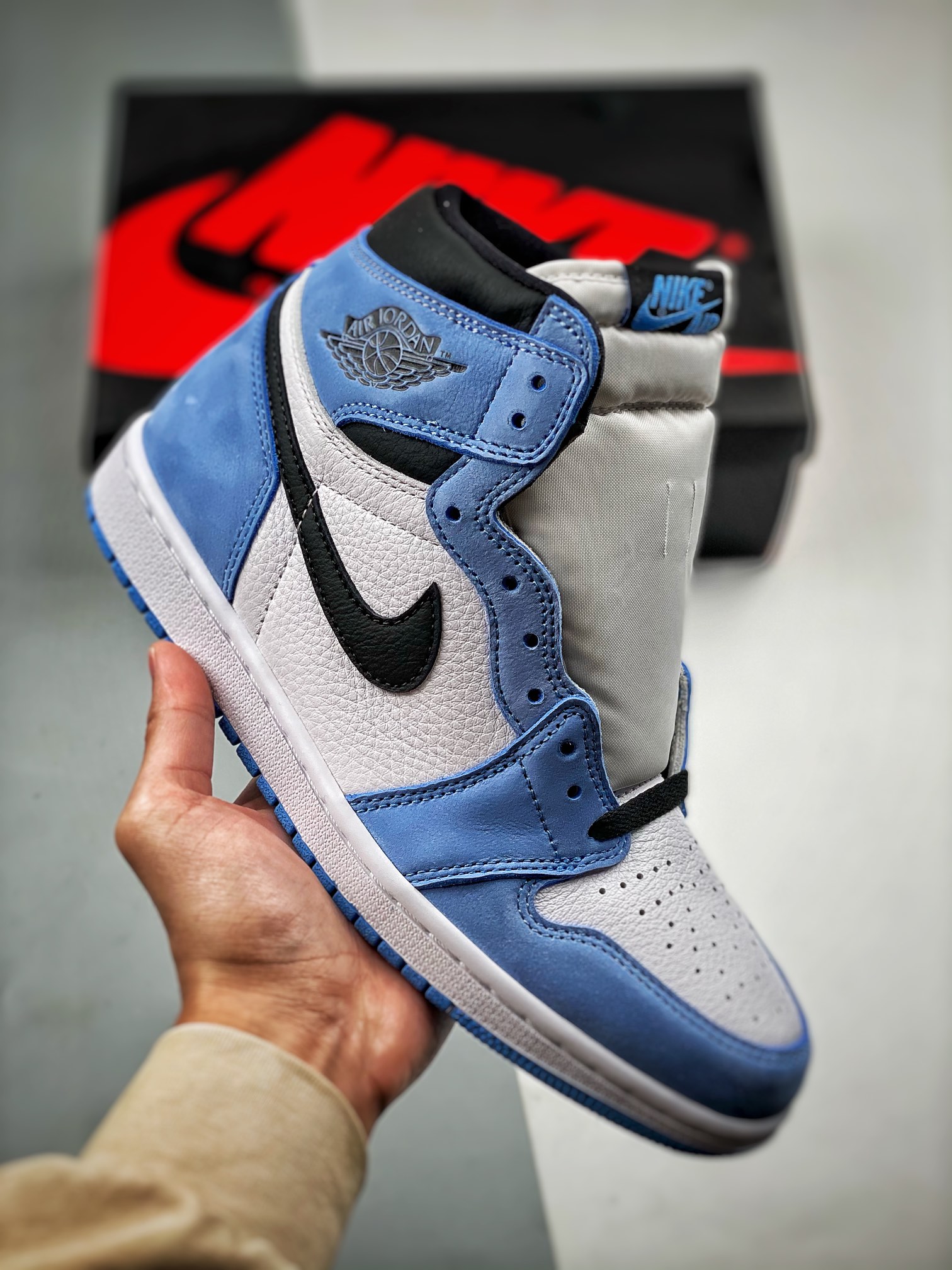 AJ1北卡蓝尺码36-47.5总裁S2版出品-AirJordan1AJ1北卡蓝大学蓝脚趾555088-1