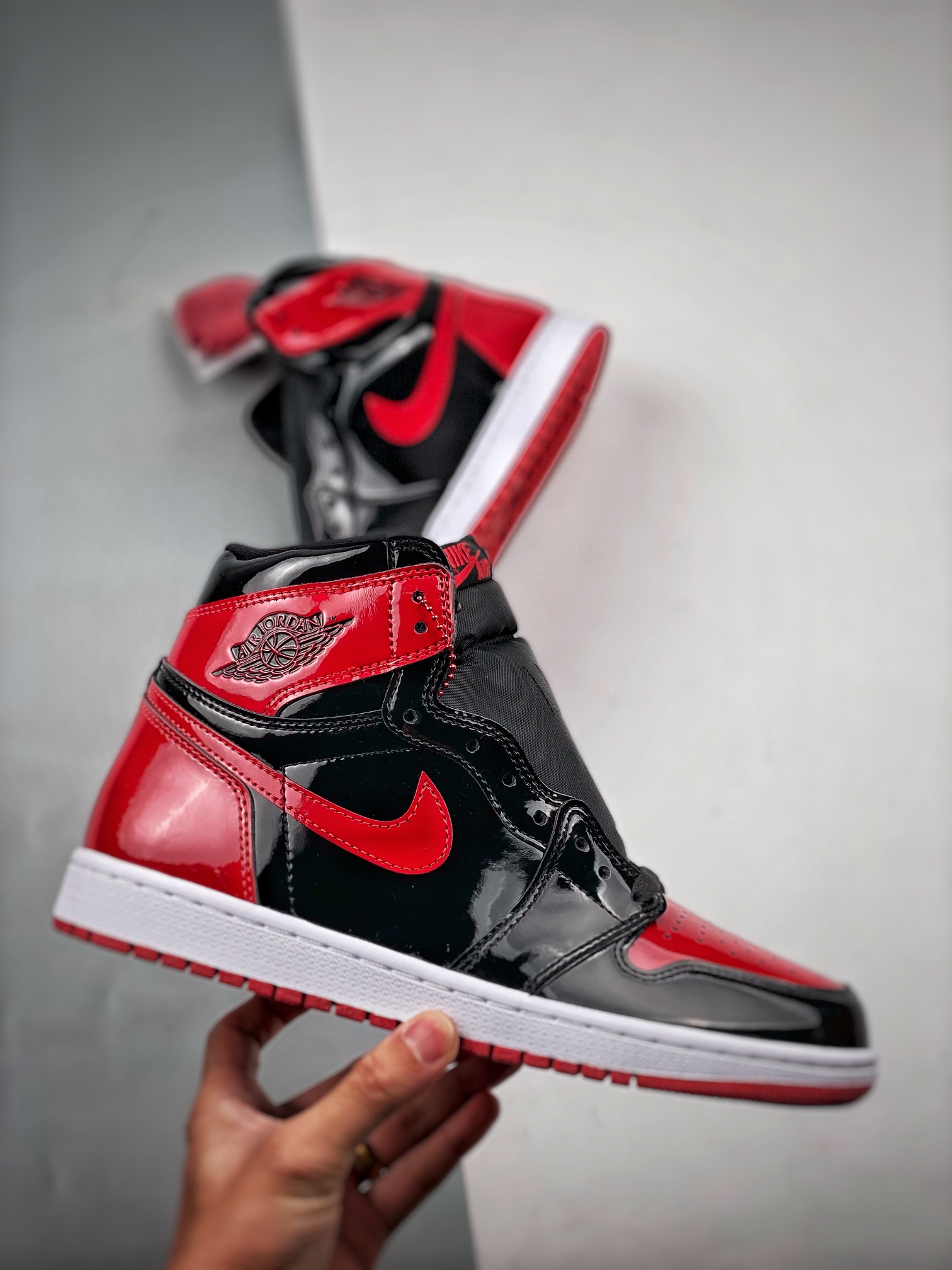 AJ1红漆皮尺码36-47.5总裁S2版出品-AirJordan1“BredPatent”红漆皮全明星5