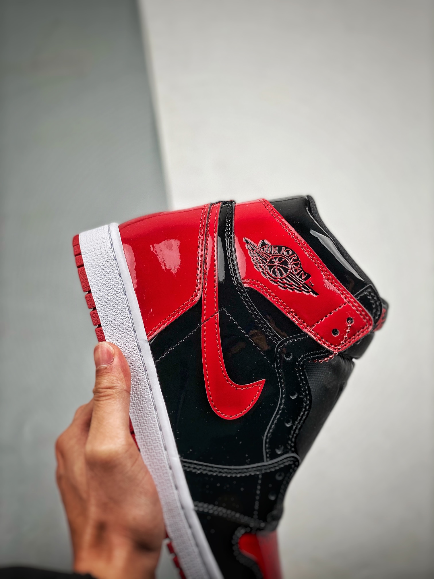 AJ1红漆皮尺码36-47.5总裁S2版出品-AirJordan1“BredPatent”红漆皮全明星5