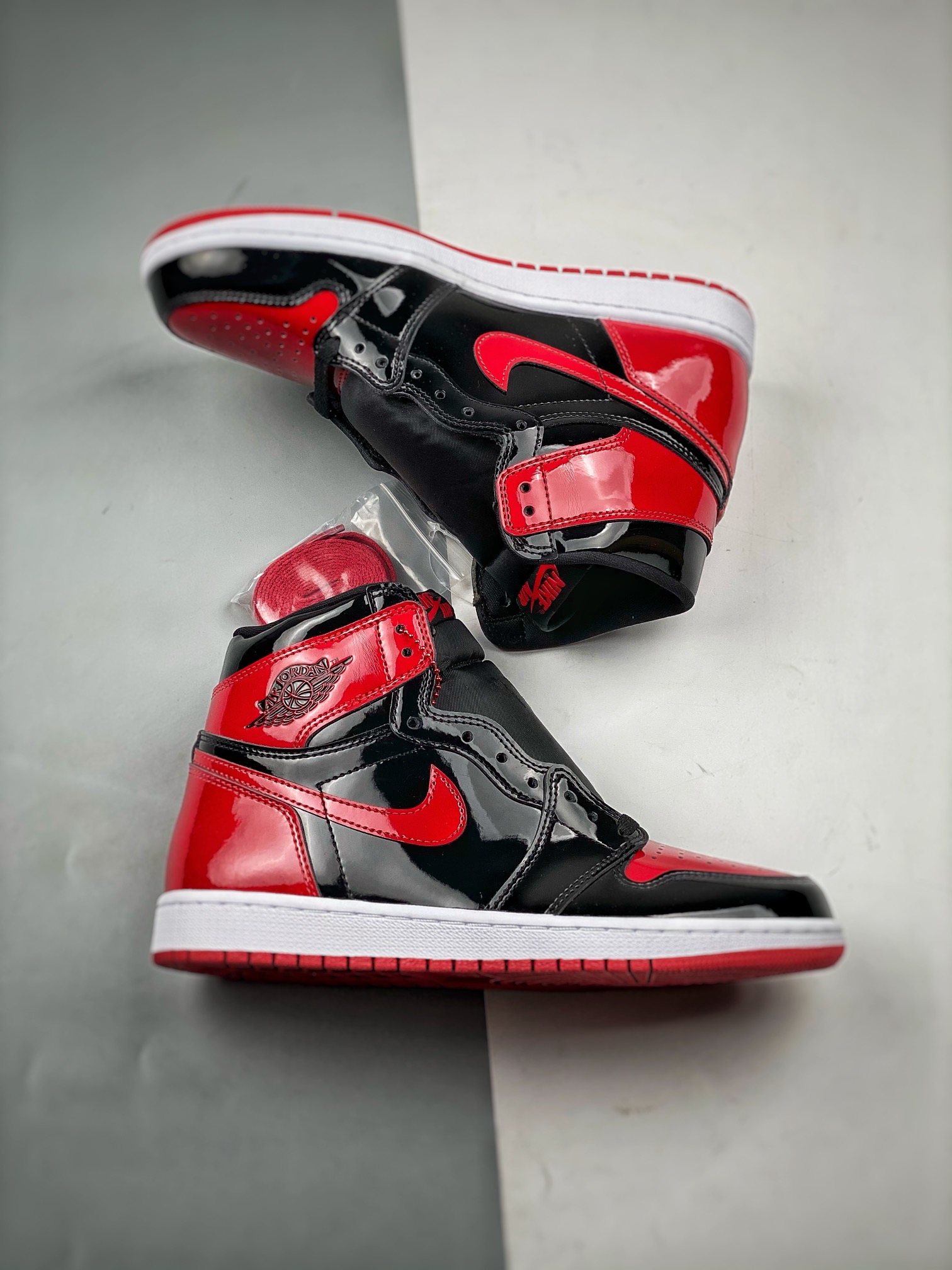 AJ1红漆皮尺码36-47.5总裁S2版出品-AirJordan1“BredPatent”红漆皮全明星5