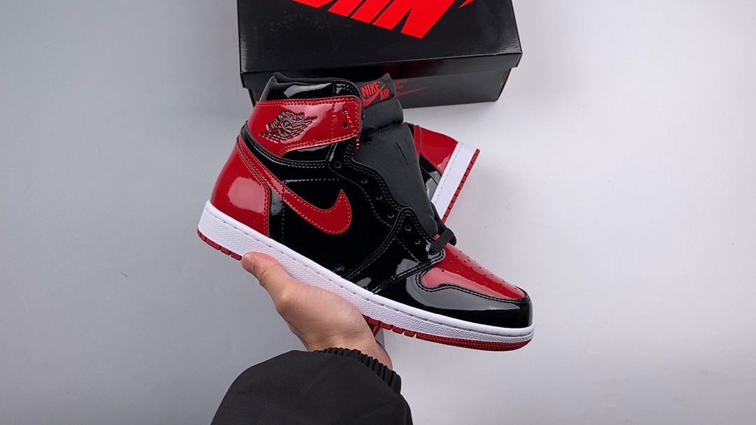 AJ1红漆皮尺码36-47.5总裁S2版出品-AirJordan1“BredPatent”红漆皮全明星5