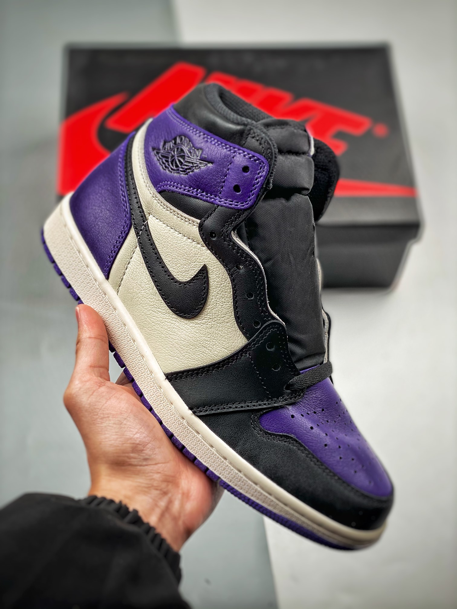 aj1黑紫脚趾尺码40-47.5S2版本-AirJordan1CourtPurpleAJ1黑紫脚趾555