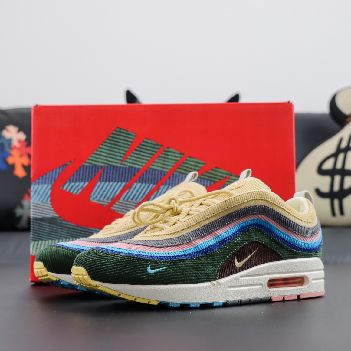 SeanWotherspoonxNikeAirMax1/97灯芯绒AJ4219-400高价采购原厂灯芯绒