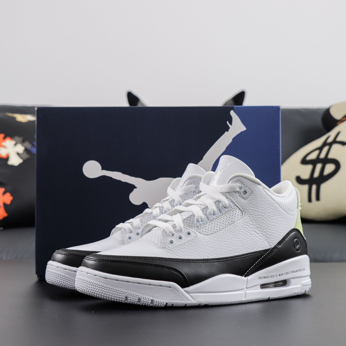 FragmentDesignxAirJordan3SP藤原浩黑白GX纯原生产线出品#原楦原纸板开发确保原