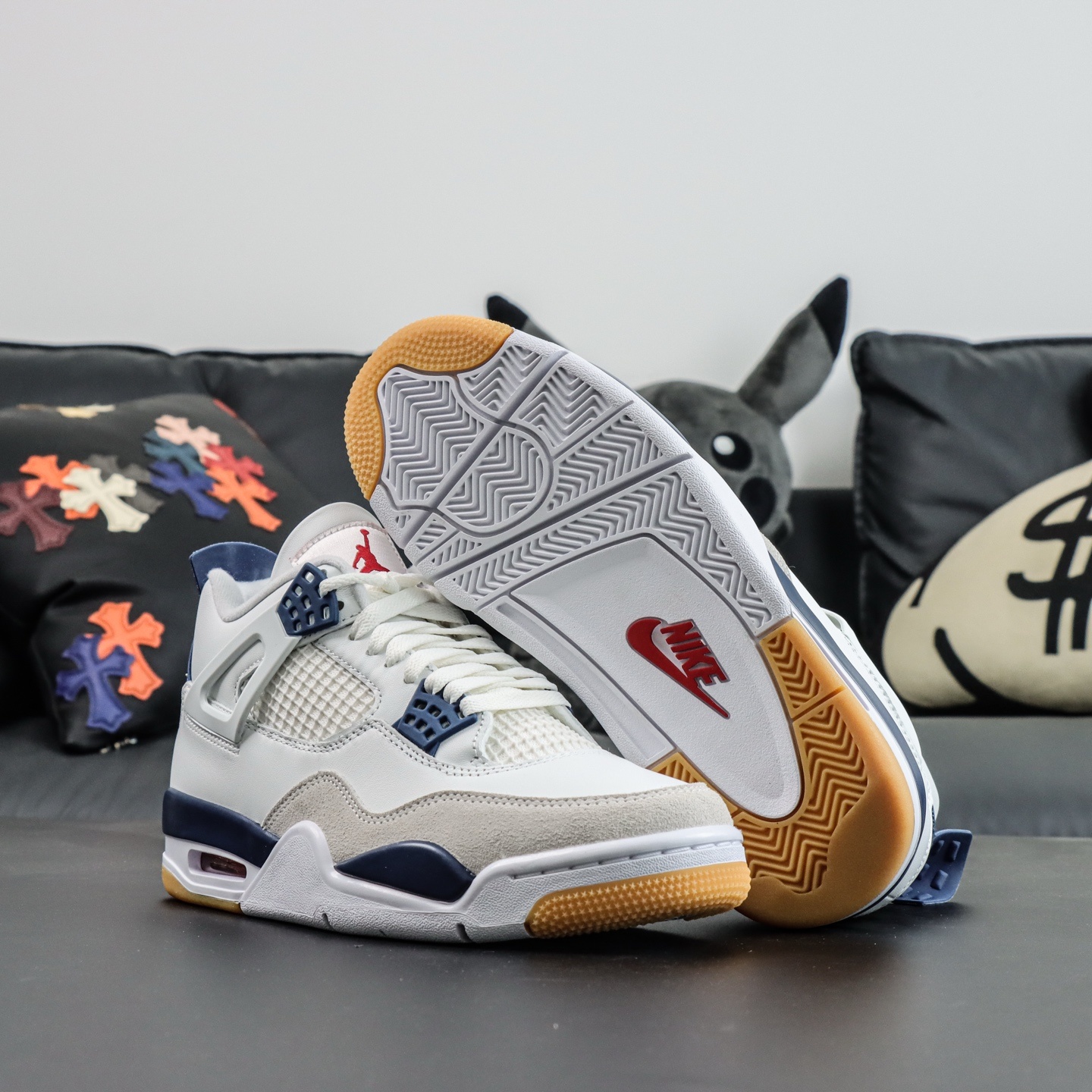 Nike SB x Jordan Air Jordan 4 Navy联名款 白蓝 白宝蓝 DR5415