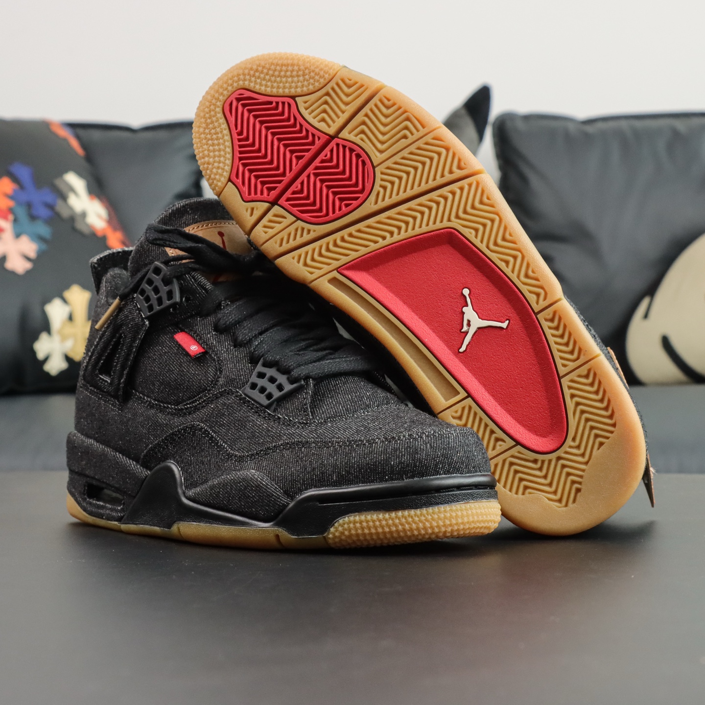 Levi's x Air Jordan 4 Black Denim Sneakers Limited Edition 3 i1746445724290 8095 0 2