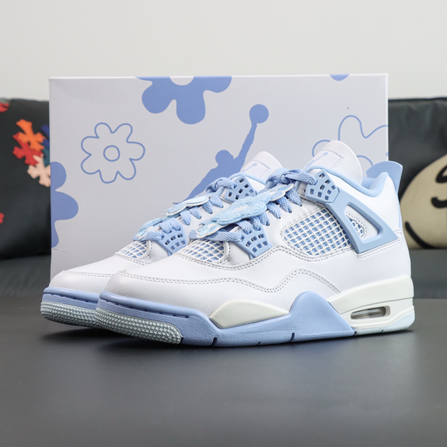 Air Jordan 4 "Aluminum" White & Blue Sneakers, High Quality & Comfortable 4 i1746445979053 5708 0 3