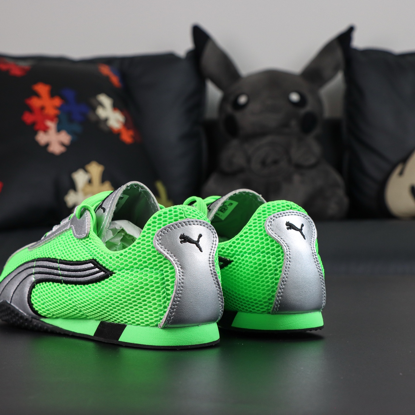 PUMA H-Street Low-Profile Sneakers - Silver & Green, Authentic Design 5 i1753875822372 599 0 4