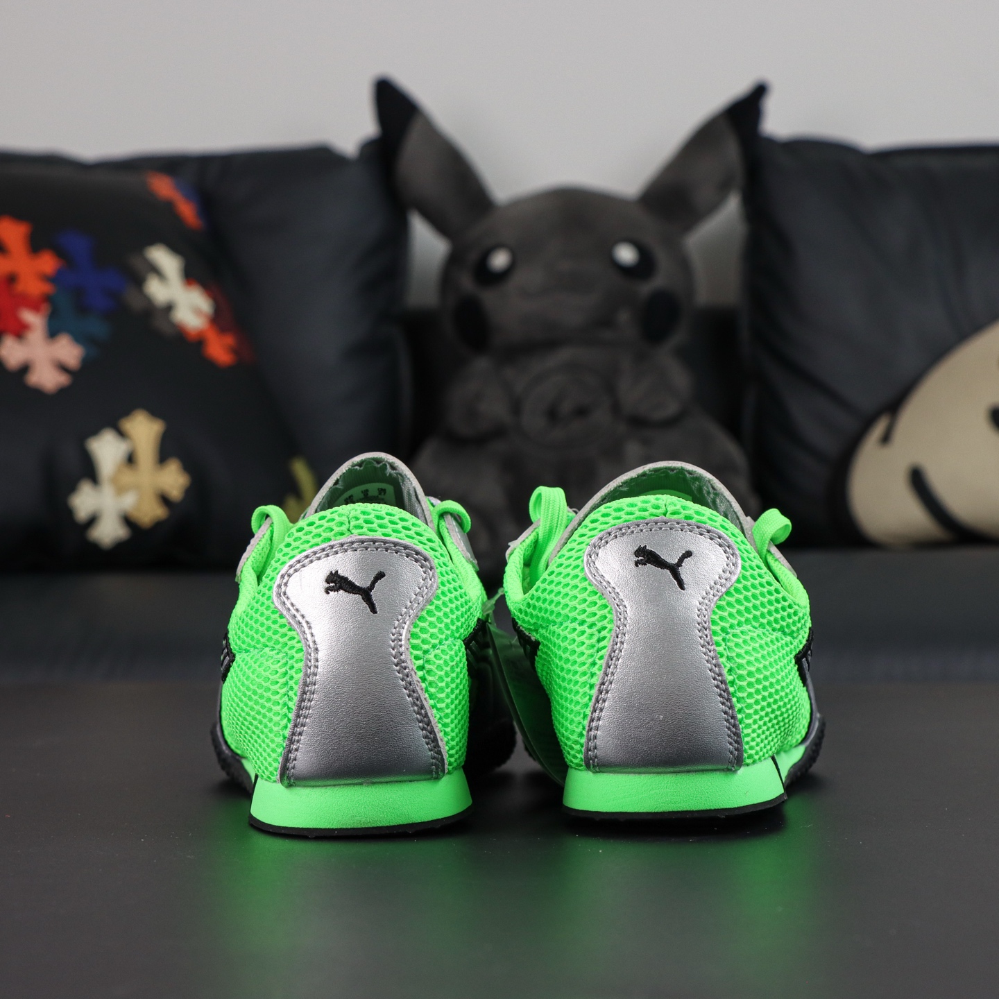 PUMA H-Street Low-Profile Sneakers - Silver & Green, Authentic Design 2 i1753875822378 7151 0 1