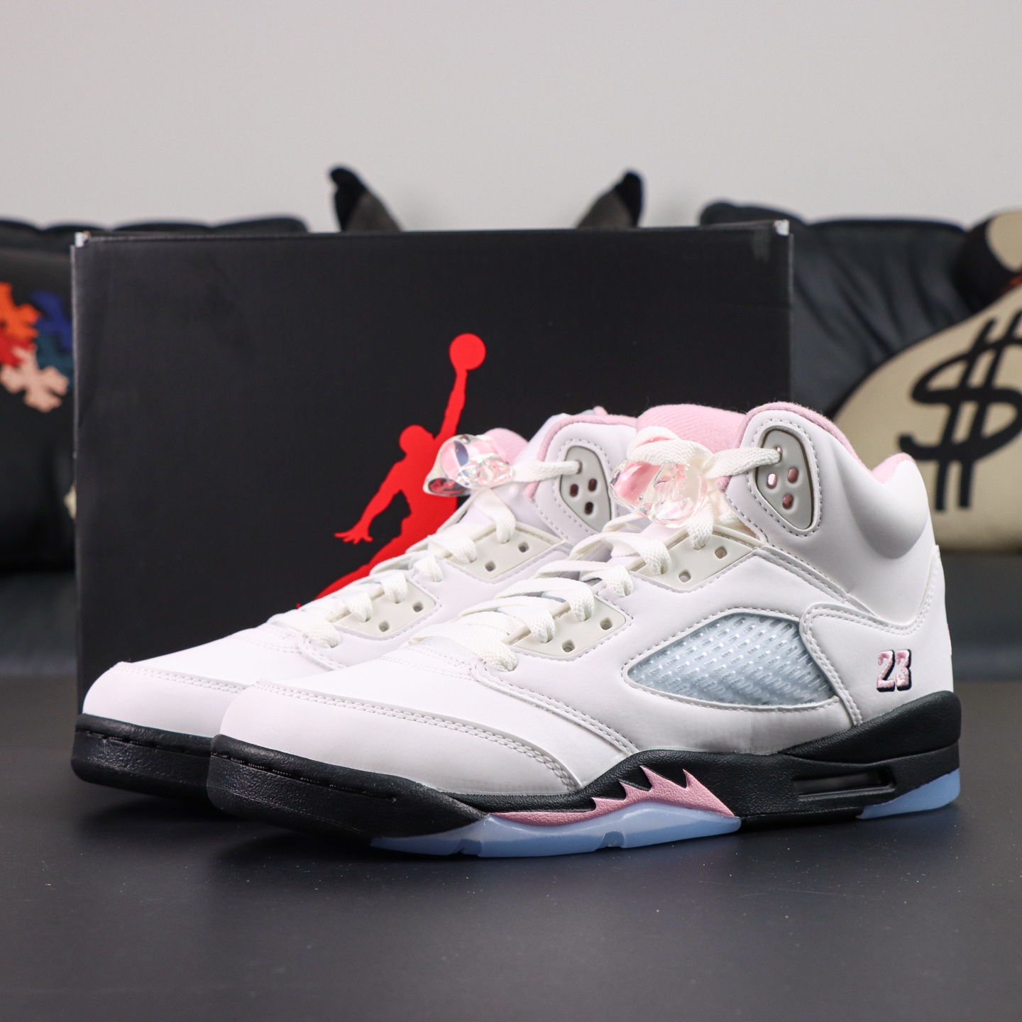 Air Jordan 5 Medium Soft Pink Sneakers White/Pink Authentic Style 5 i1754049201208 2826 0 3