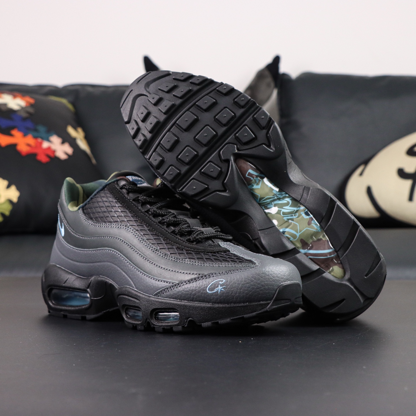 Corteiz x Nike Air Max 95: Cushioned Running Shoes - Black/Blue 4 i1755346405846 970 0 2