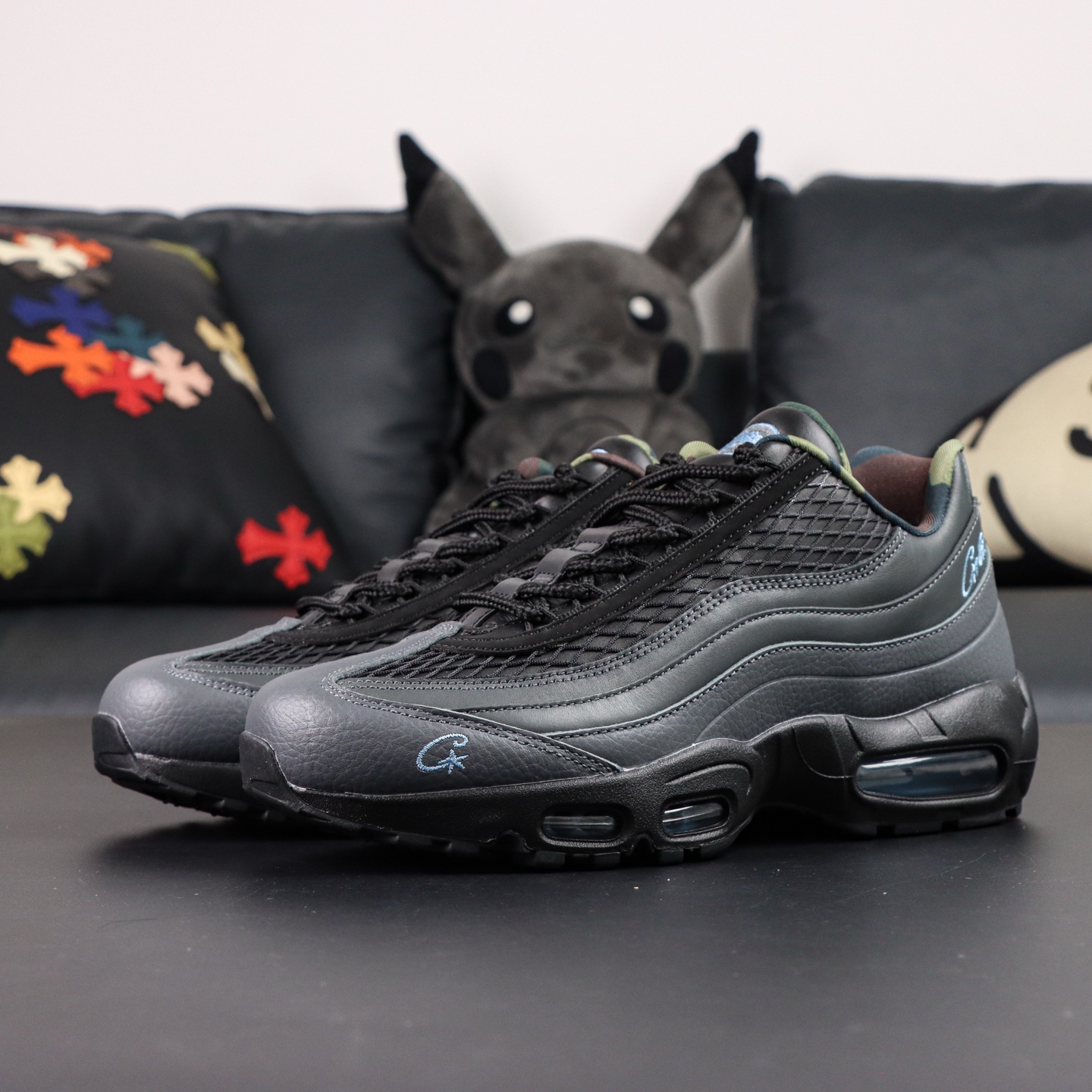 Corteiz x Nike Air Max 95: Cushioned Running Shoes - Black/Blue 2 i1755346405861 1633 0 0