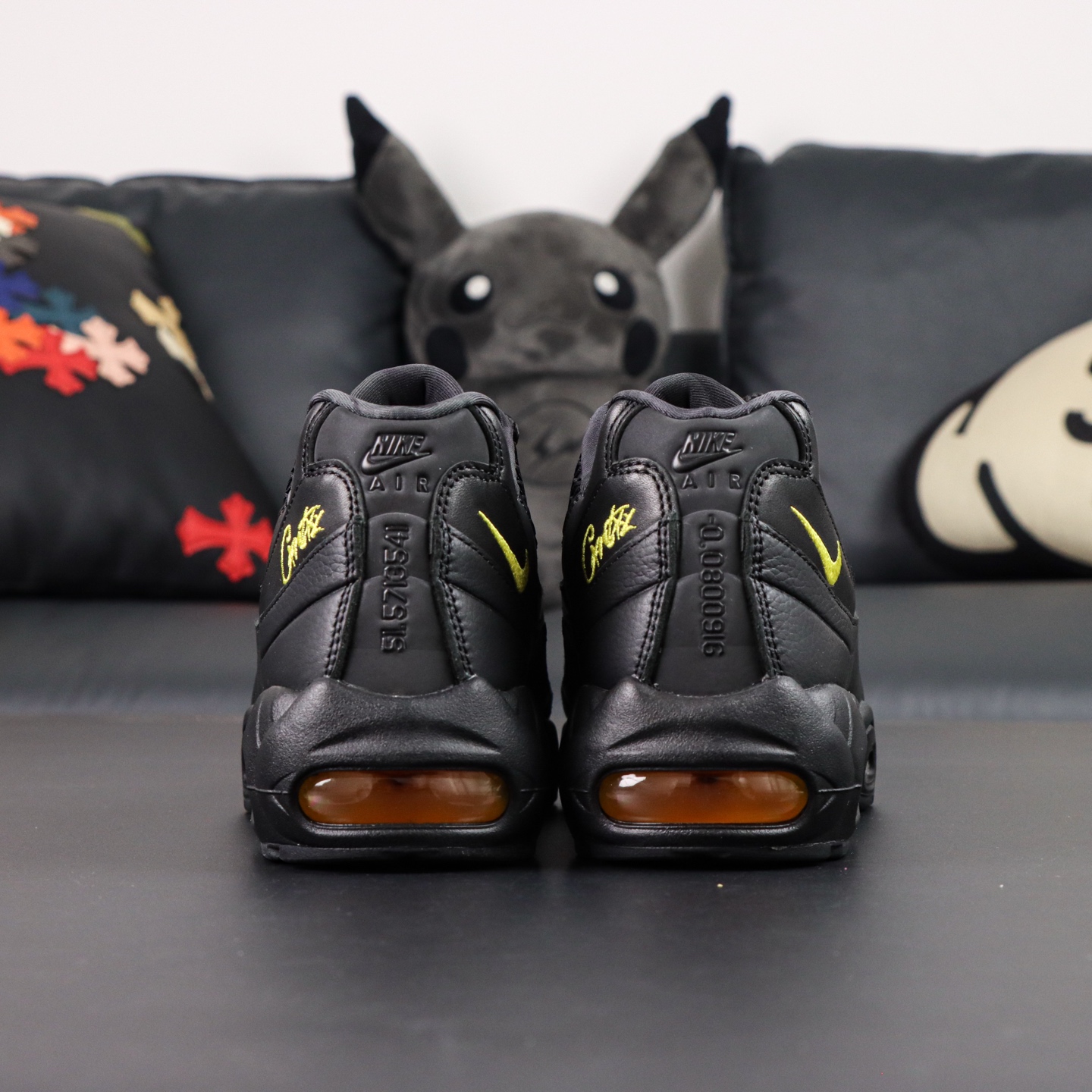 Corteiz x Nike Air Max 95: Black & Yellow Cushion Running Shoes for Men 2 i1755346436993 9421 0 1