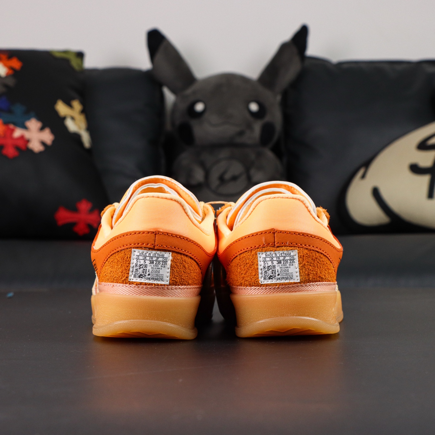 Adidas x Bad Bunny Gazelle Indoor: Suede Leather Low-Top Sneakers - Orange 3 i1758714656796 9442 0 1