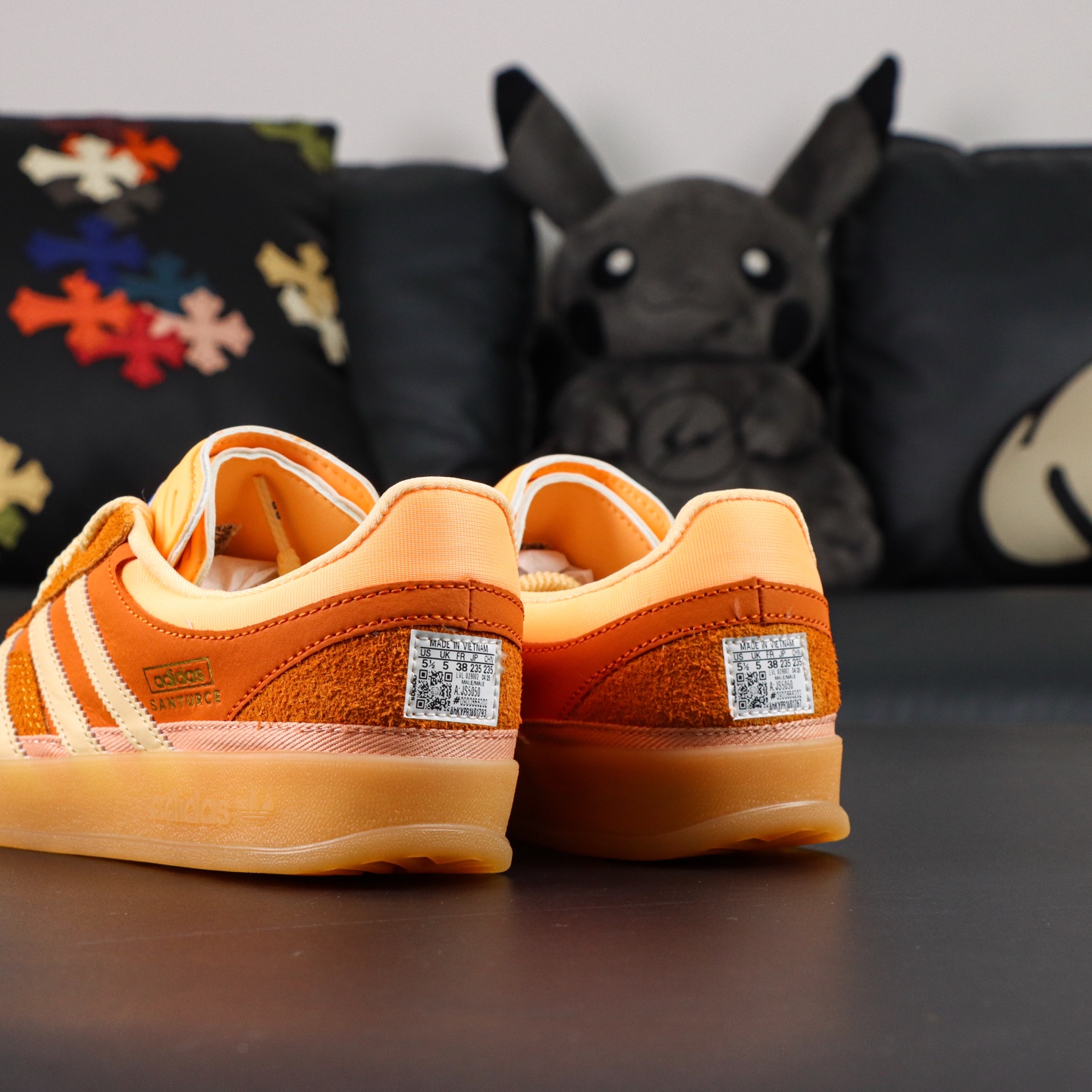 Adidas x Bad Bunny Gazelle Indoor: Suede Leather Low-Top Sneakers - Orange 6 i1758714658597 6849 0 4