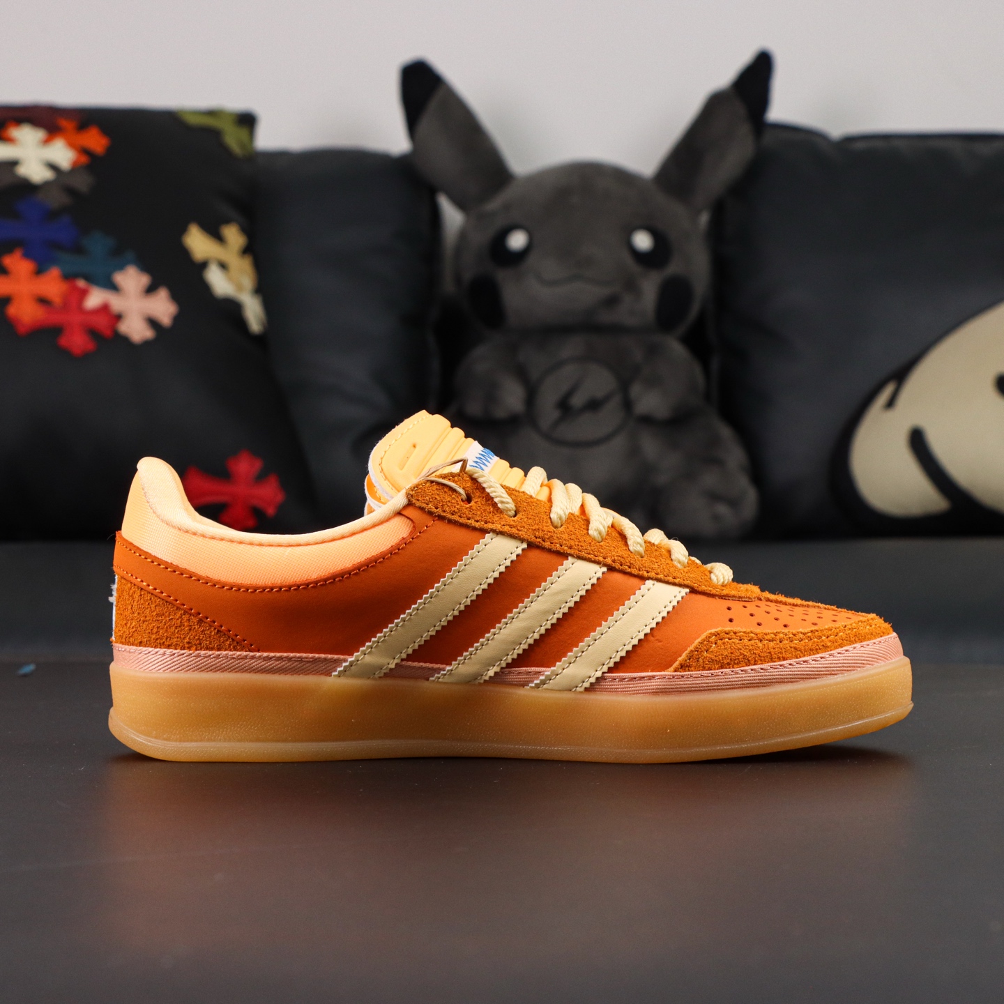 Adidas x Bad Bunny Gazelle Indoor: Suede Leather Low-Top Sneakers - Orange 7 i1758714658654 1007 0 5