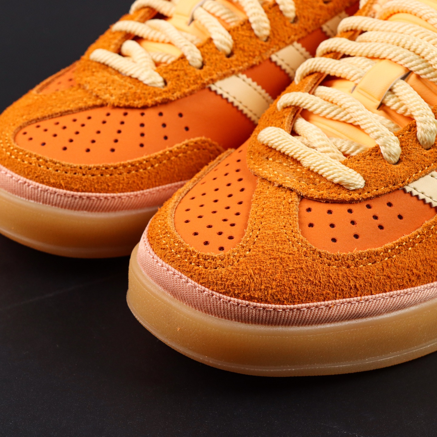 Adidas x Bad Bunny Gazelle Indoor: Suede Leather Low-Top Sneakers - Orange 8 i1758714658667 5135 0 6
