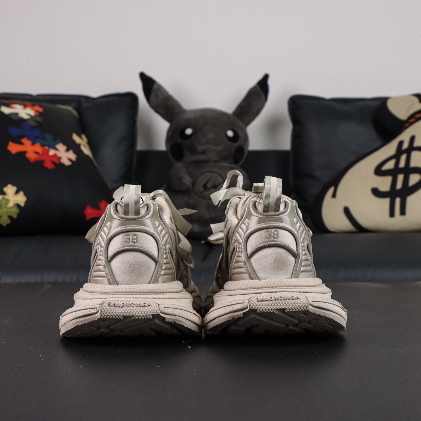 Balenciaga巴黎世家 3XL 磨损效果 圆头厚底系带老爹鞋S2纯原生产线出品 网面轻便型老爹鞋在