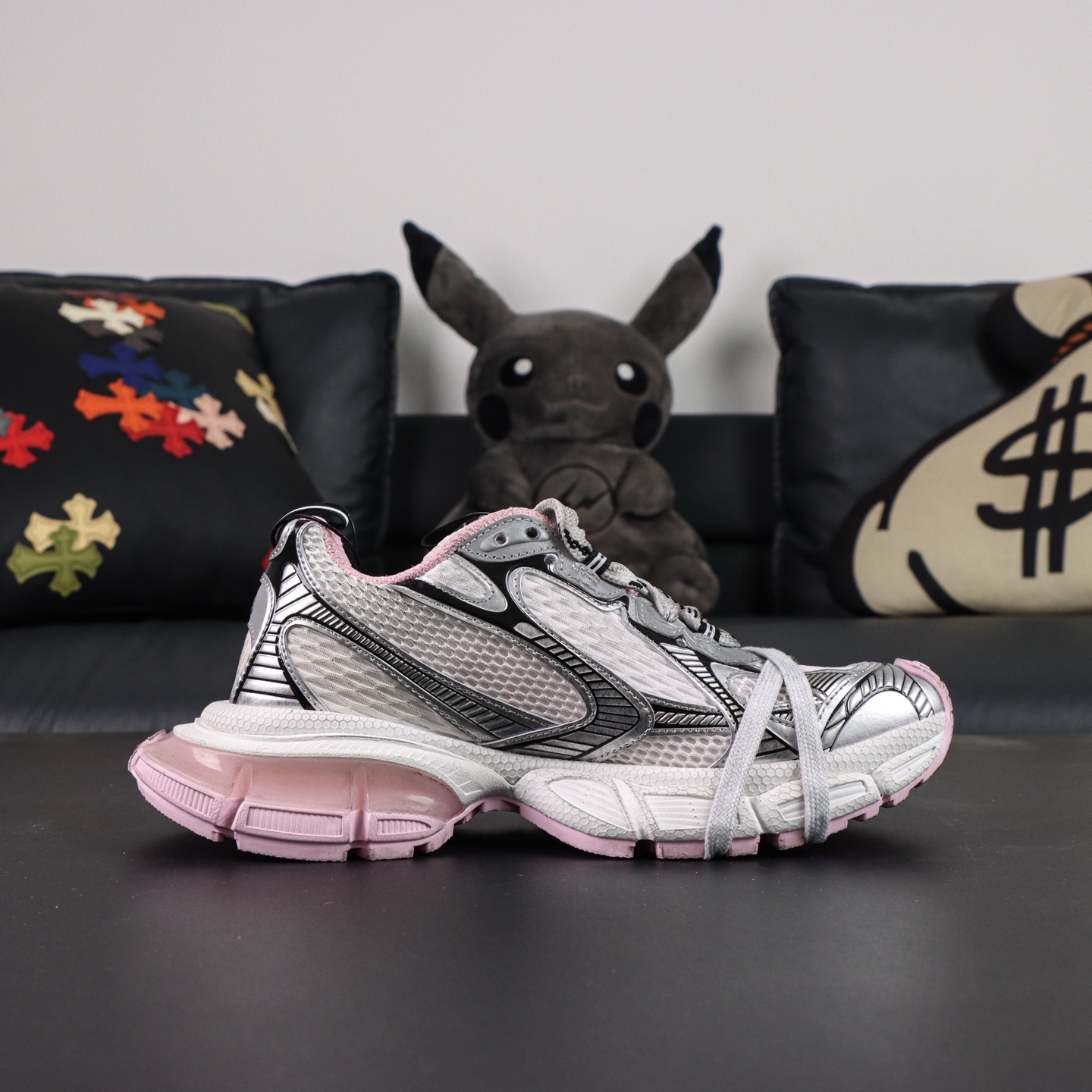 Balenciaga巴黎世家 3XL 磨损效果 圆头厚底系带老爹鞋S2纯原生产线出品 网面轻便型老爹鞋在