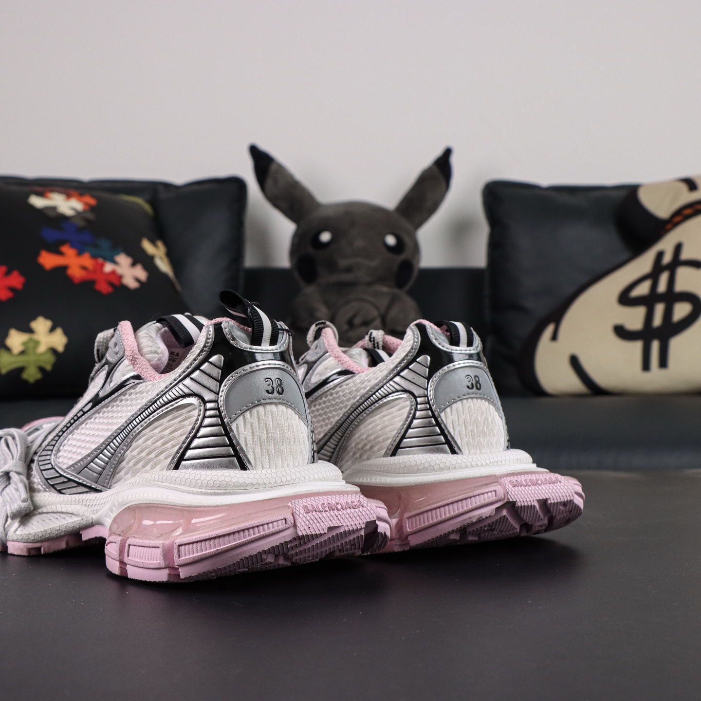 Balenciaga巴黎世家 3XL 磨损效果 圆头厚底系带老爹鞋S2纯原生产线出品 网面轻便型老爹鞋在